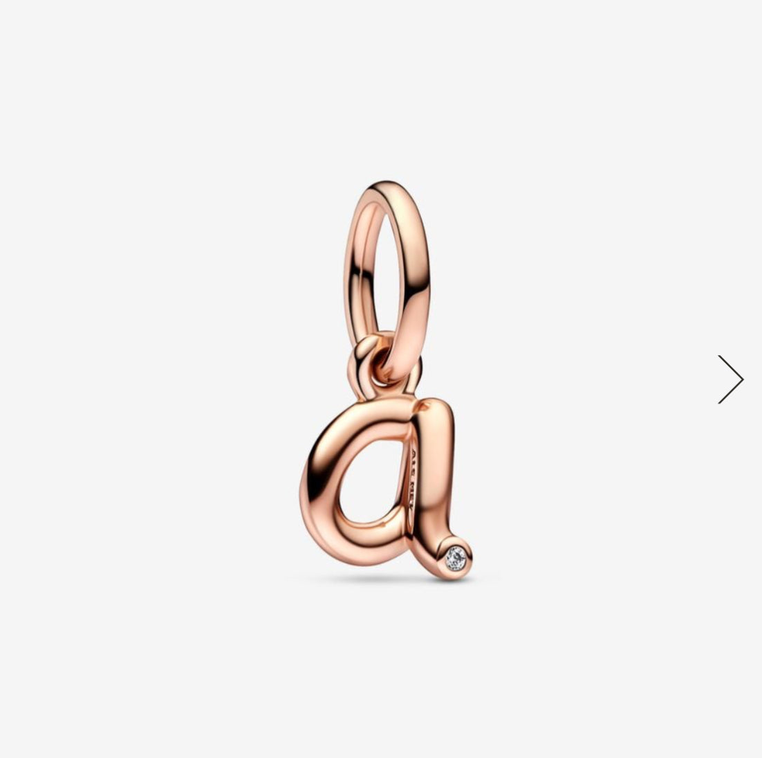 Letter A Script Alphabet Dangle Charm