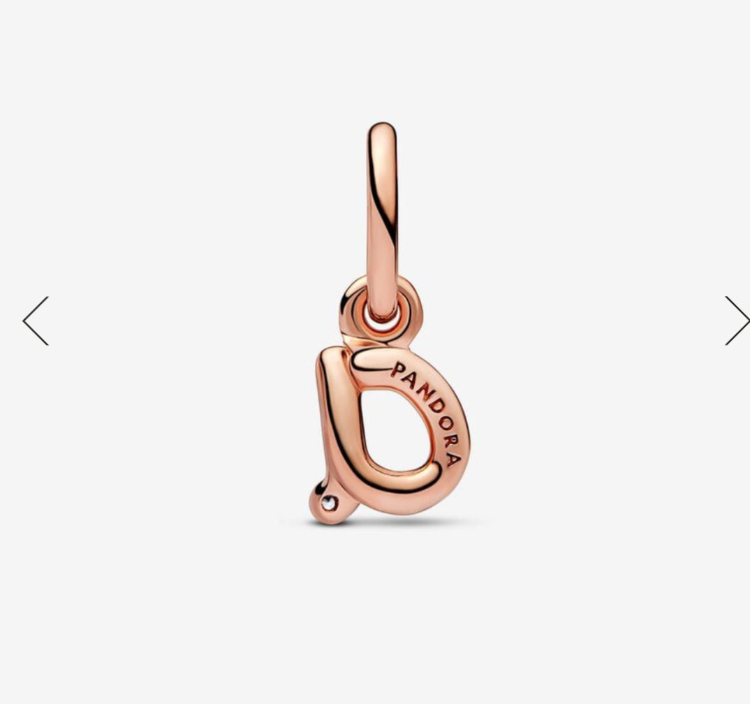Letter A Script Alphabet Dangle Charm
