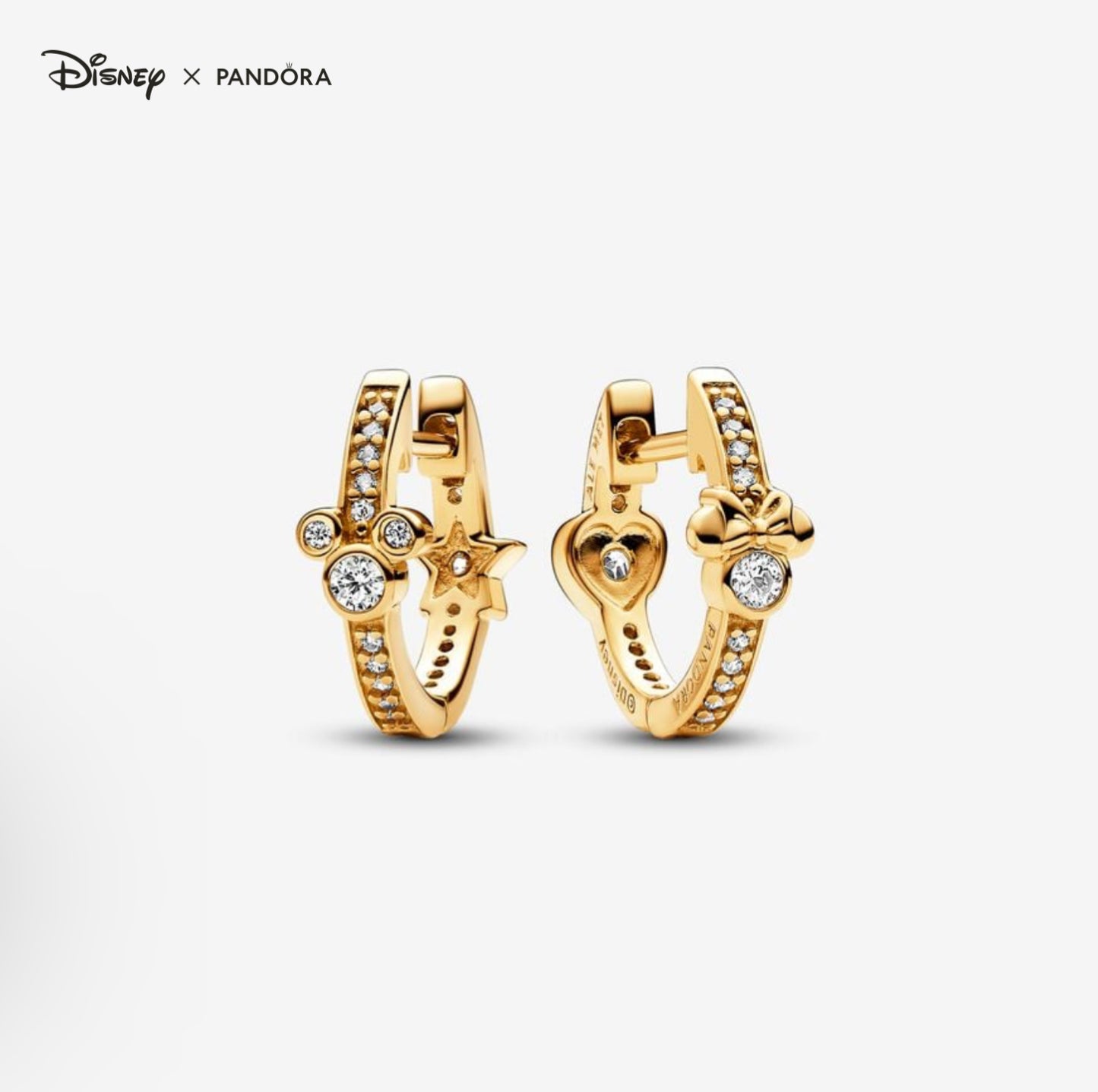 Disney Mickey Mouse & Minnie Mouse Sparkling Hoop Earrings