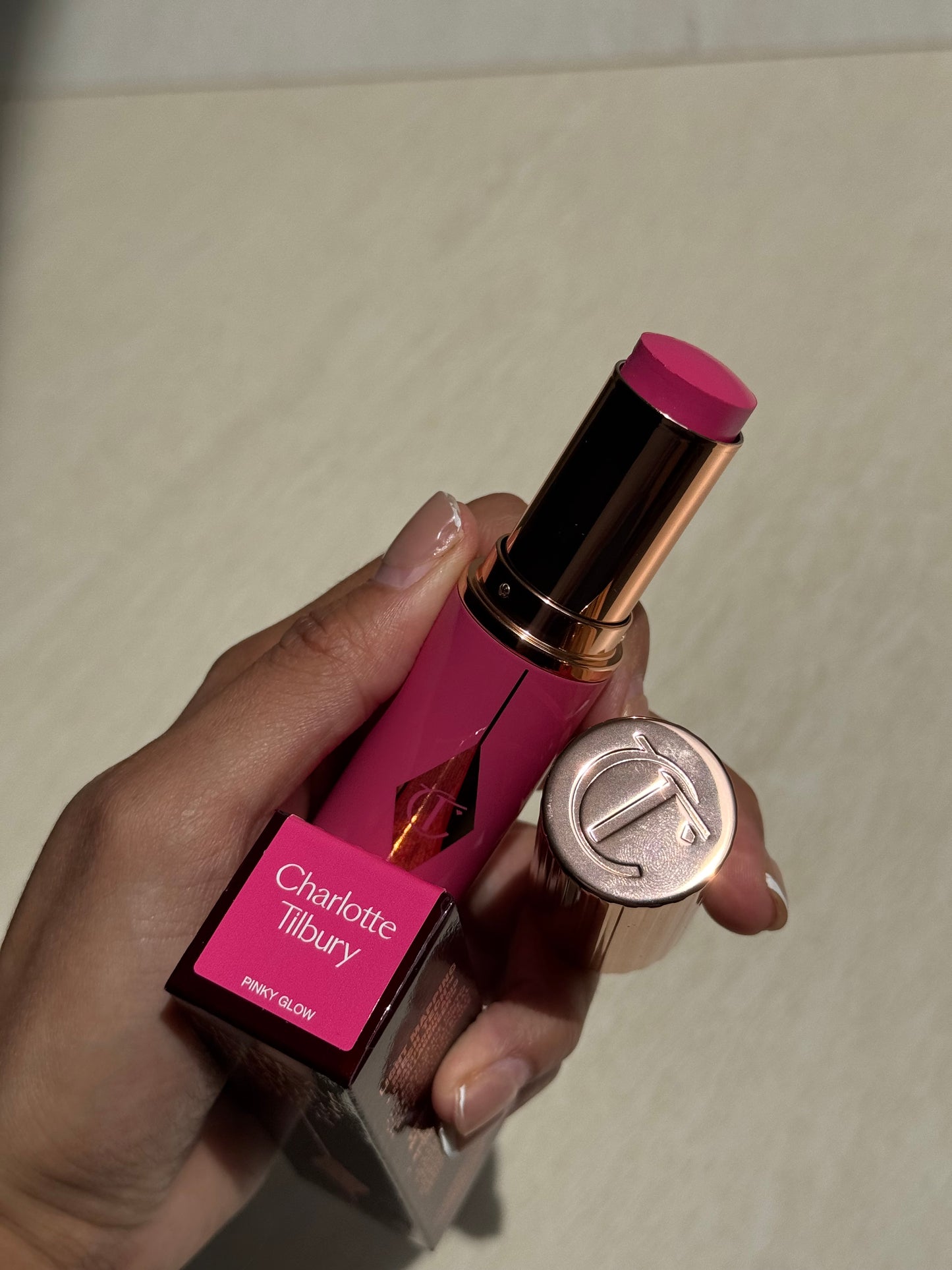 Charlotte Tilbury Unreal Lip + Cheek Glow Blush Stick with Hyaluronic- PINK GLOW