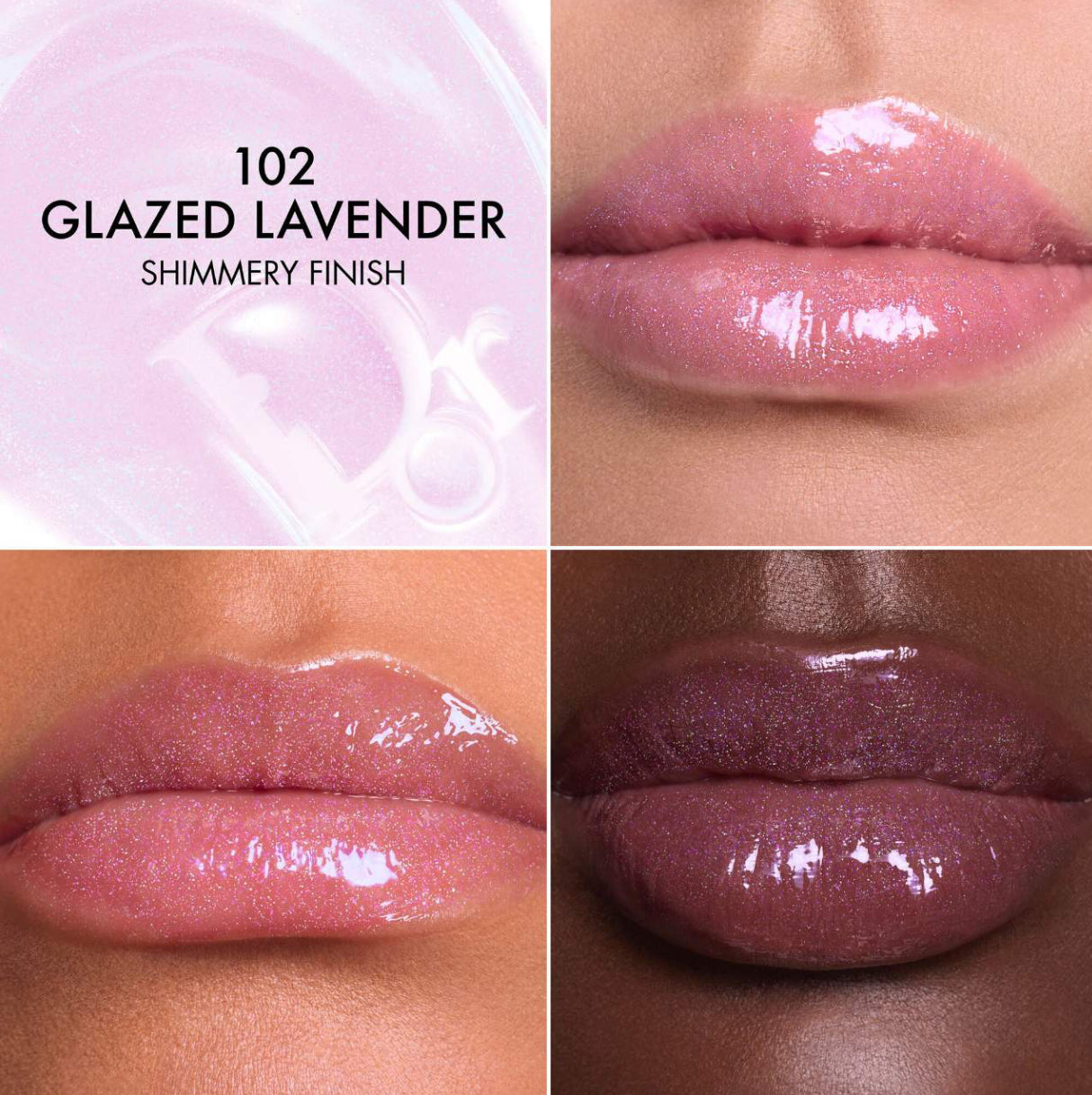 Lip Glow Butter Hydrating Gloss Balm DIOR 102 Glazed Lavender