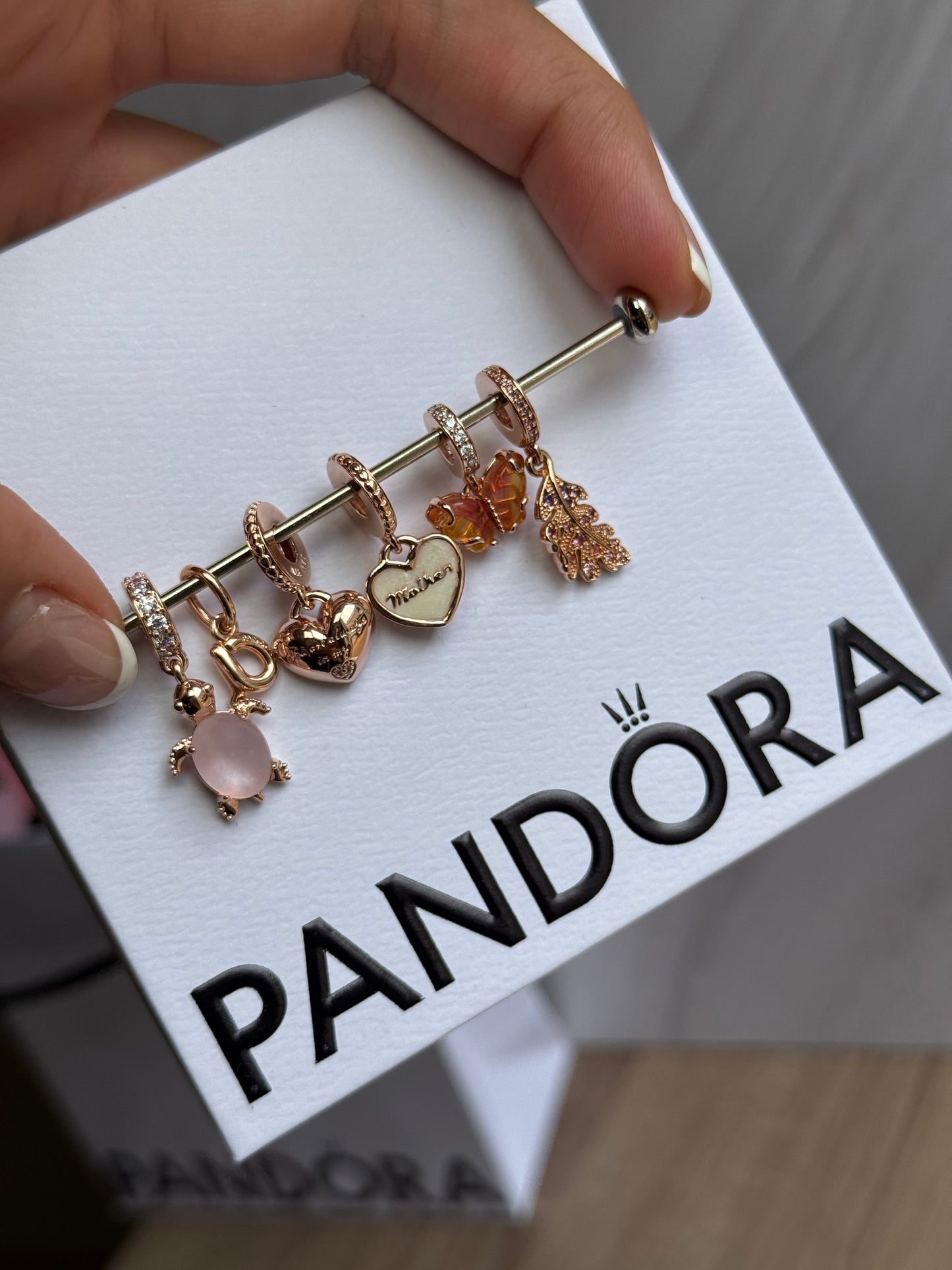 Duo Charm Madre e Hija en Oro Rosada PANDORA