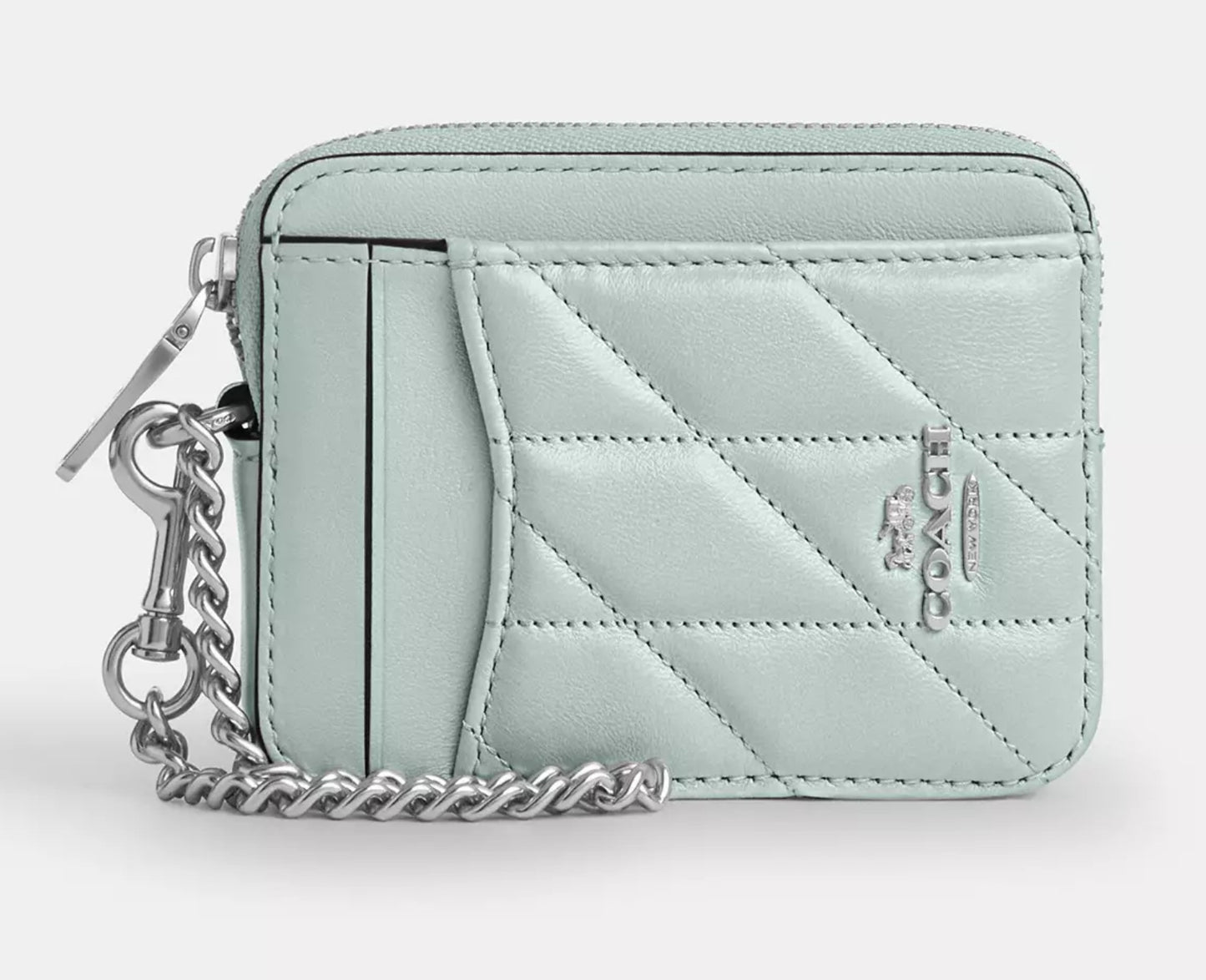 ZIP Card Case Coach Azul Menta Tornasol