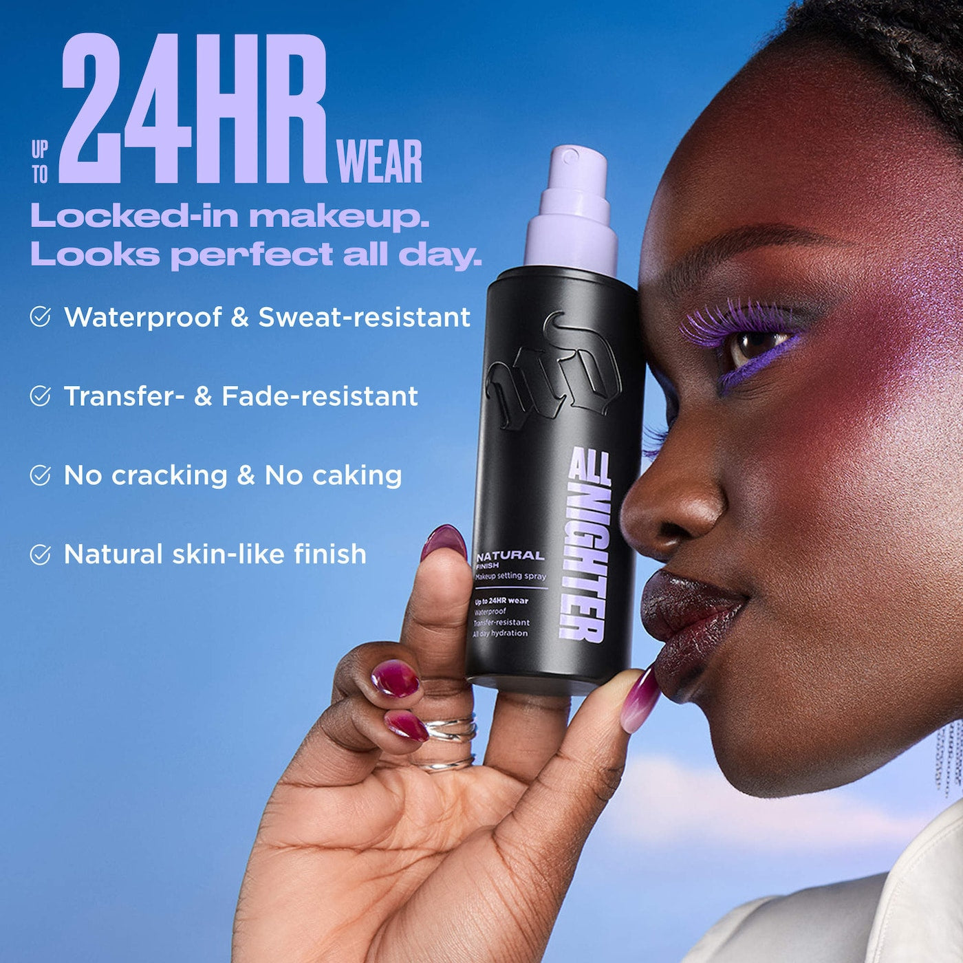 Urban Decay Mini All Nighter Waterproof Natural Finish Setting Spray with 24HR Wear 15ml