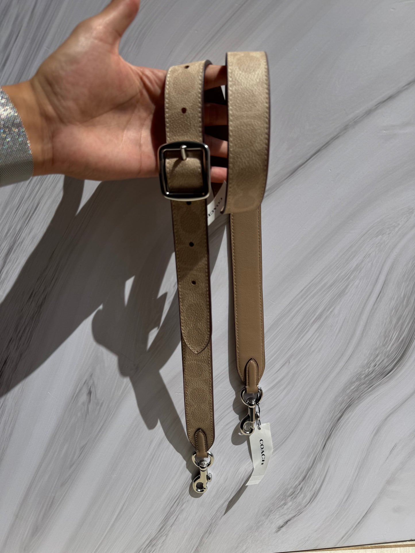 Strap Coach Beige con Logo