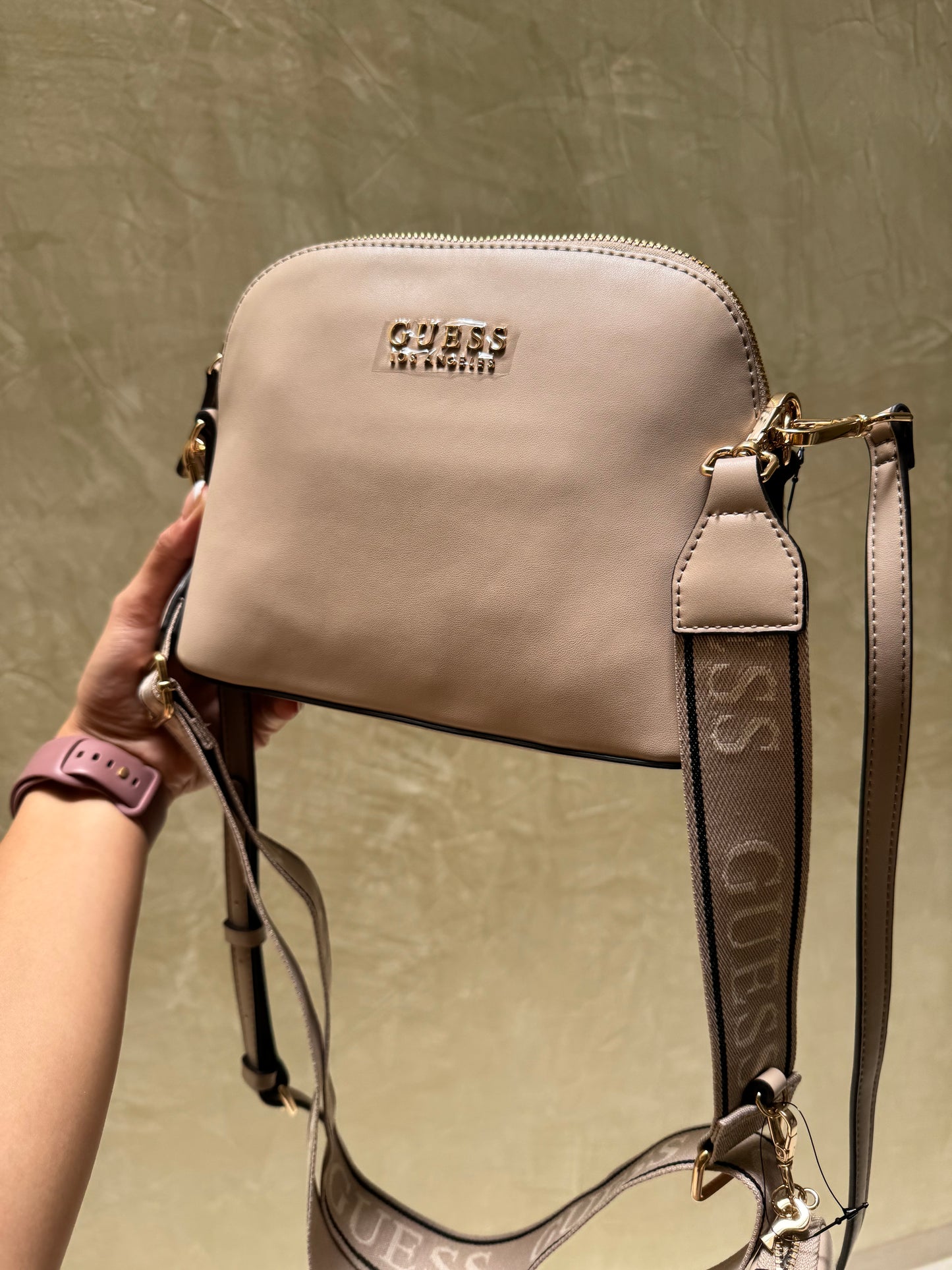 Crossbody Guess beige doble strap