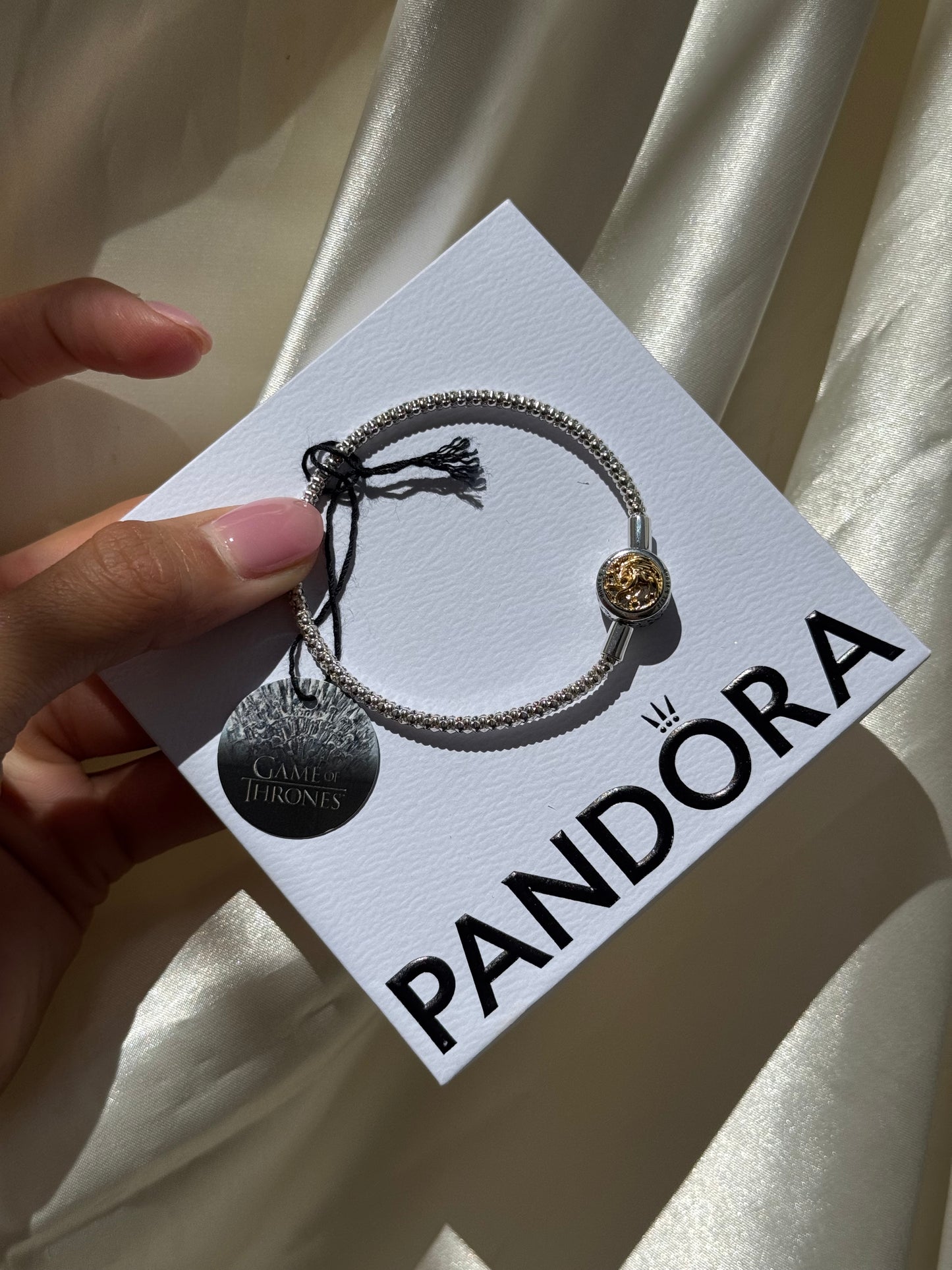 PANDORA Game of Thrones House Sigil Clasp Pandora Moments Studded Chain Bracelet 17cm
