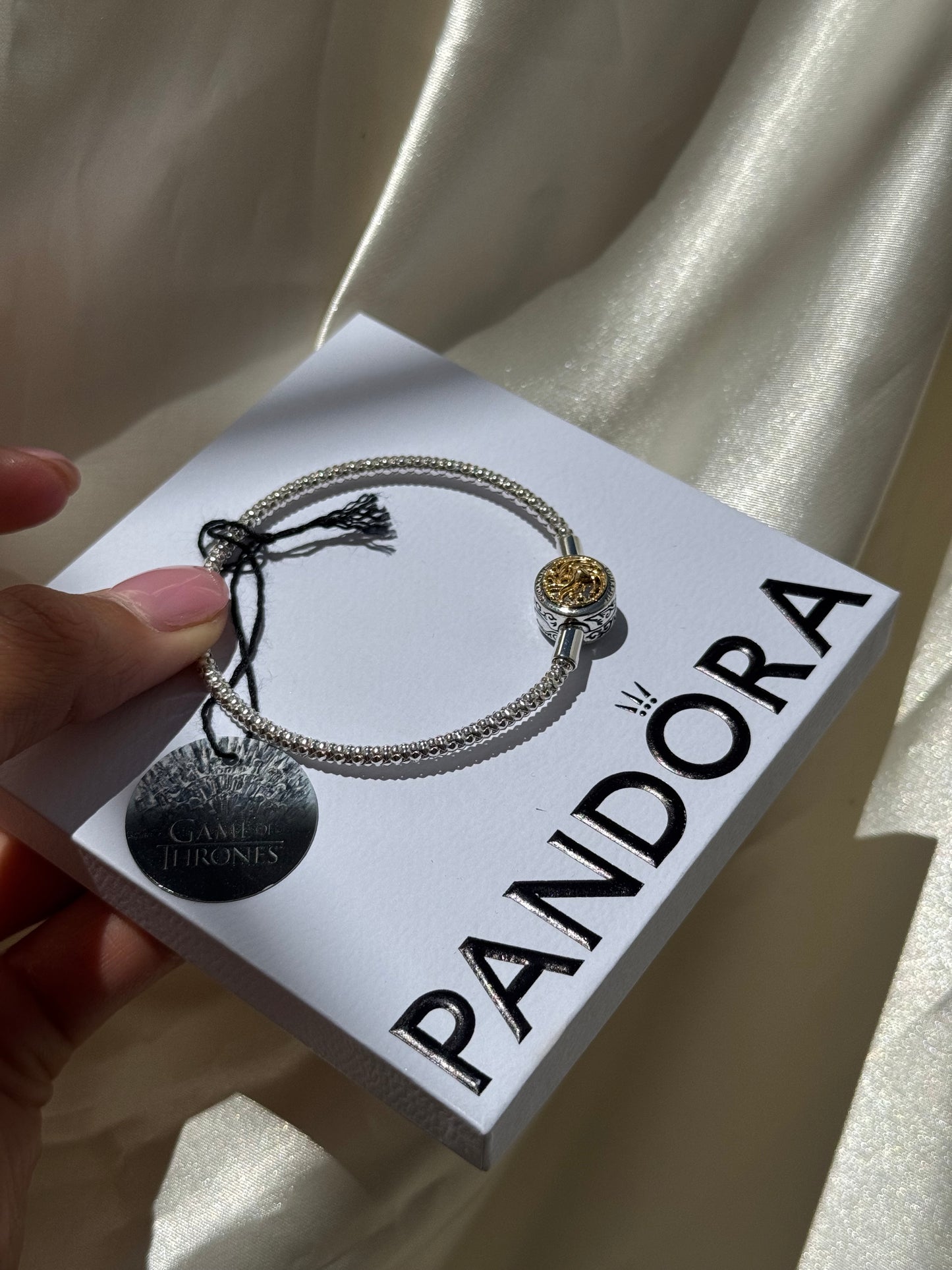 PANDORA Game of Thrones House Sigil Clasp Pandora Moments Studded Chain Bracelet 17cm