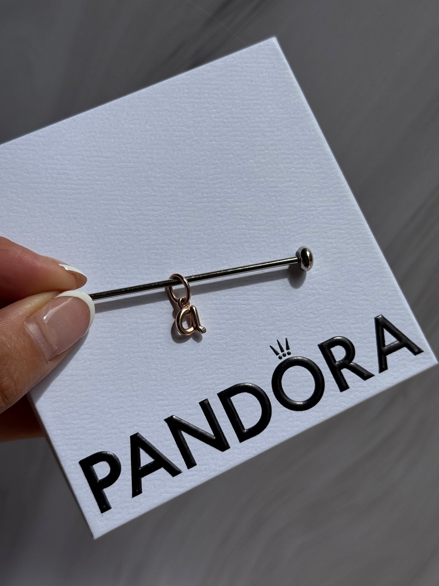 Letter A Script Alphabet Dangle Charm