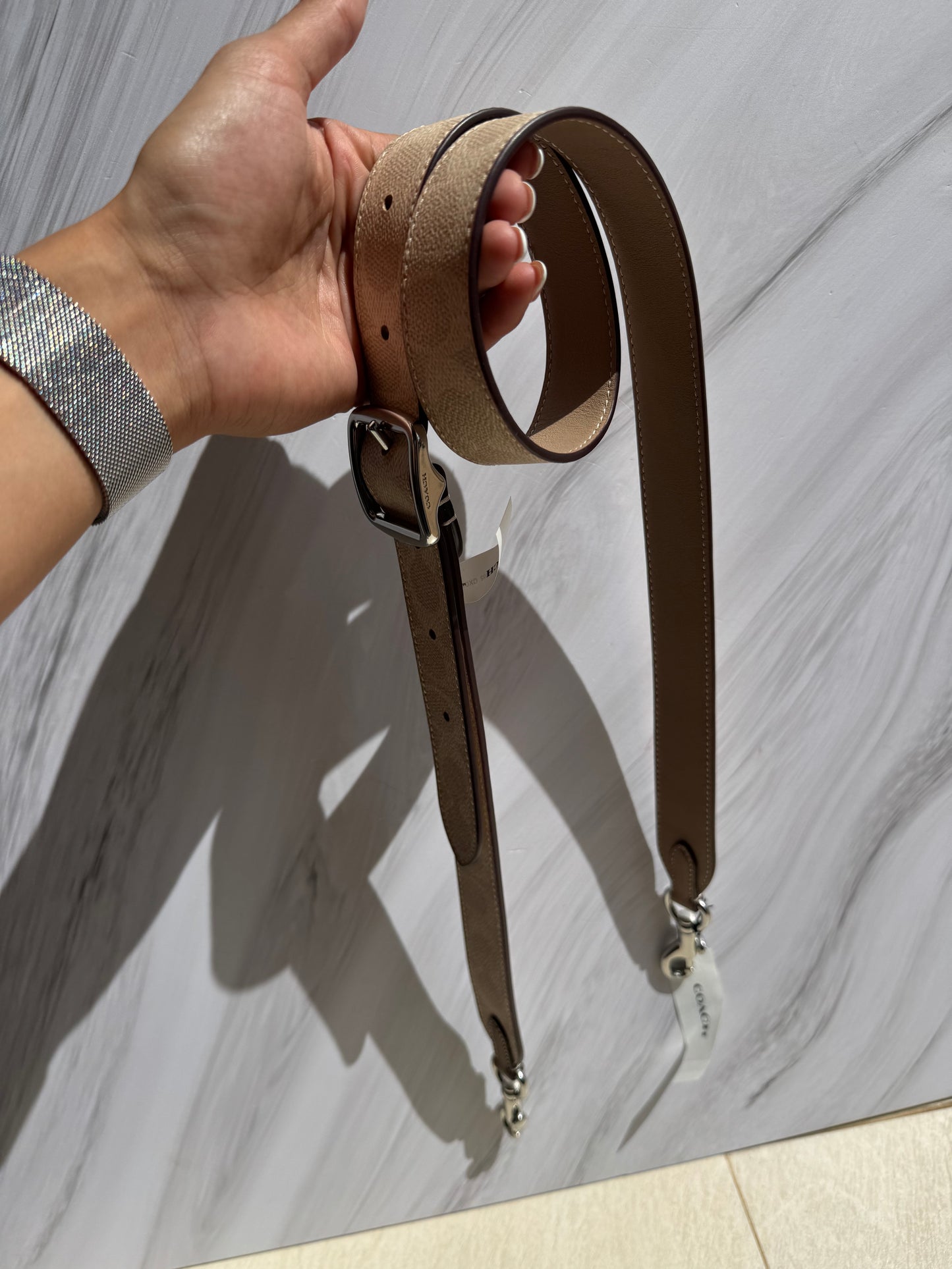 Strap Coach Beige con Logo