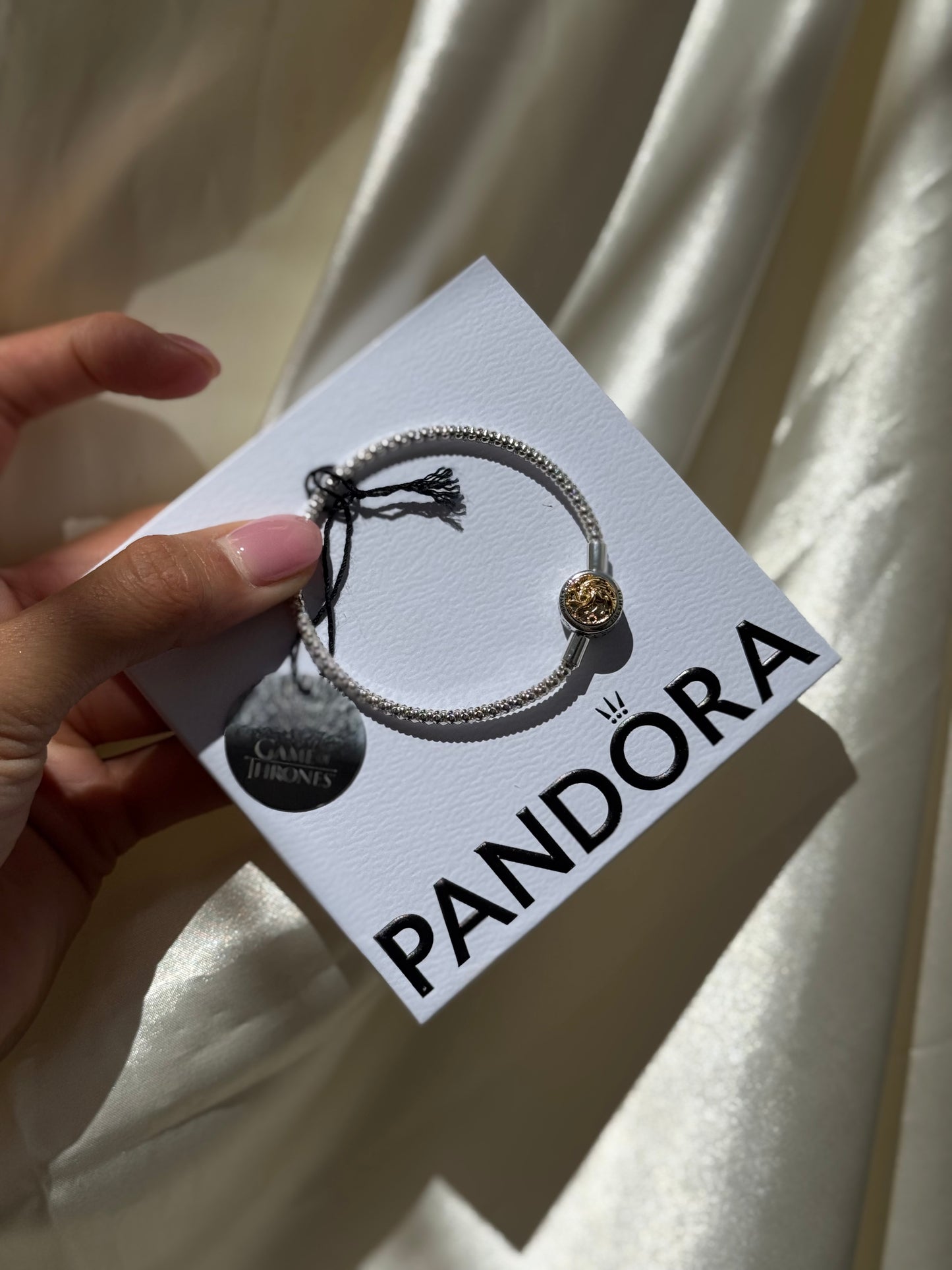 PANDORA Game of Thrones House Sigil Clasp Pandora Moments Studded Chain Bracelet 17cm