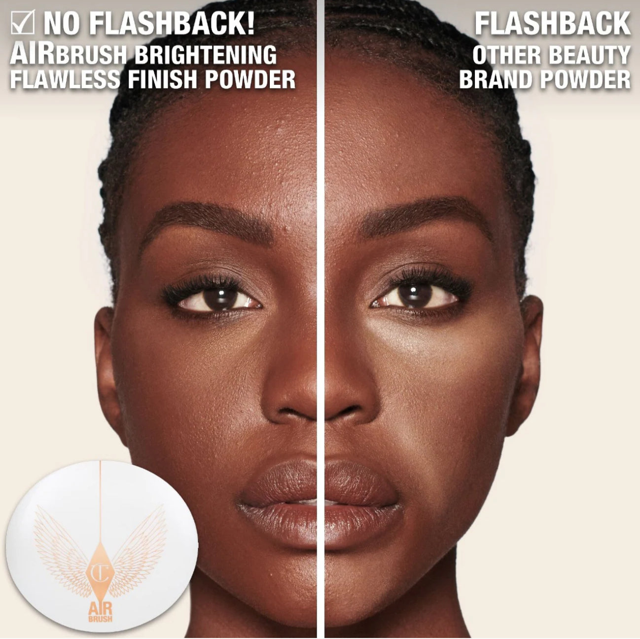 Charlotte Tilbury Refillable Airbrush Flawless Finish Brightening Powder- TAN /DEEP
