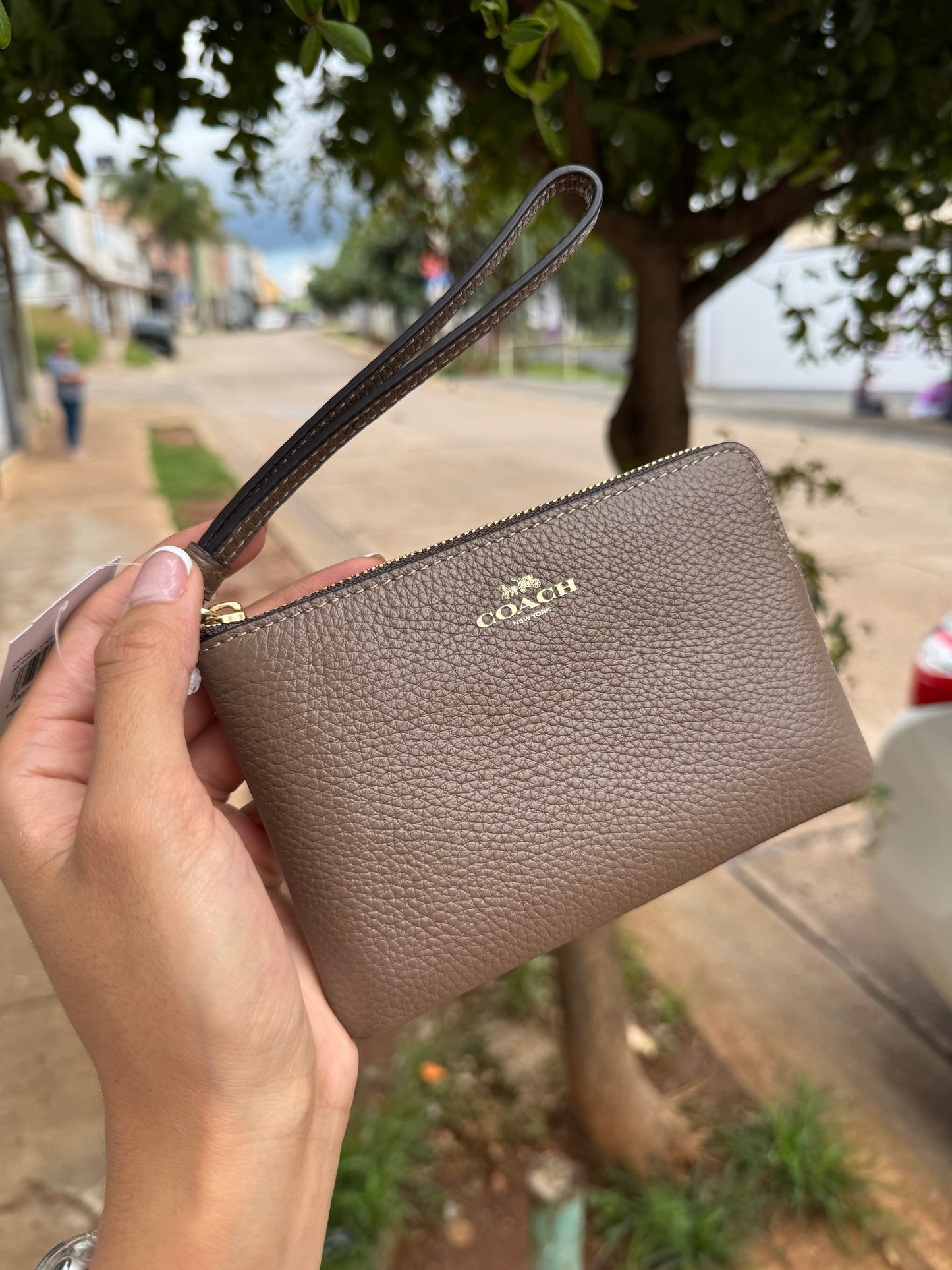 Muñequera Coach Sencilla chica de un cierre Café