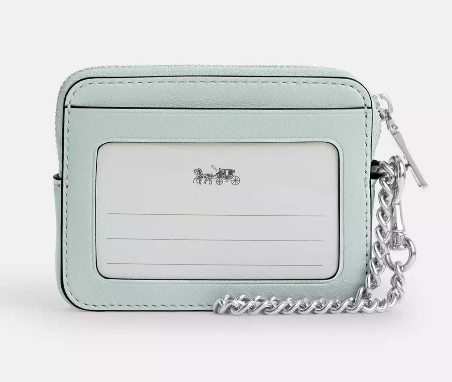 ZIP Card Case Coach Azul Menta Tornasol
