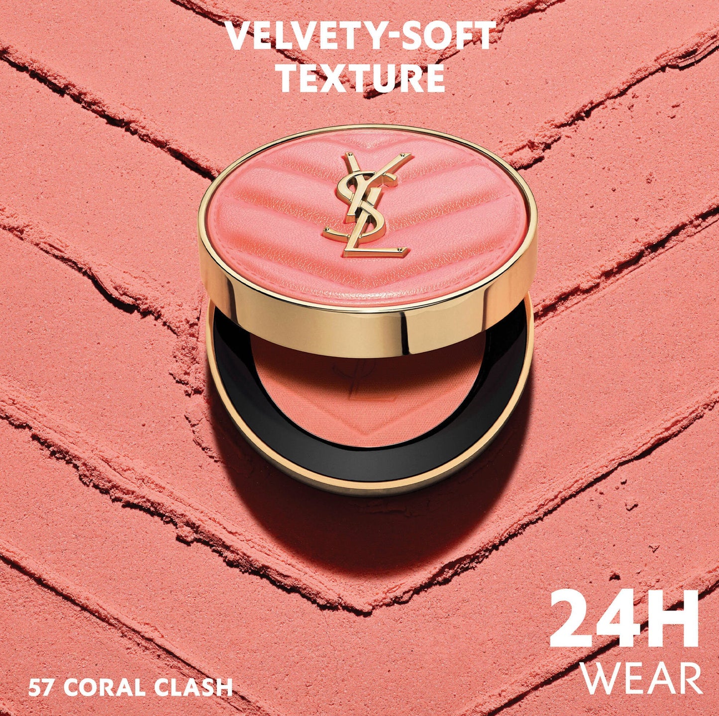 Make me Blush 24H Biuldable Blurring Powder Blush YSL- 57 CORAL CLASH