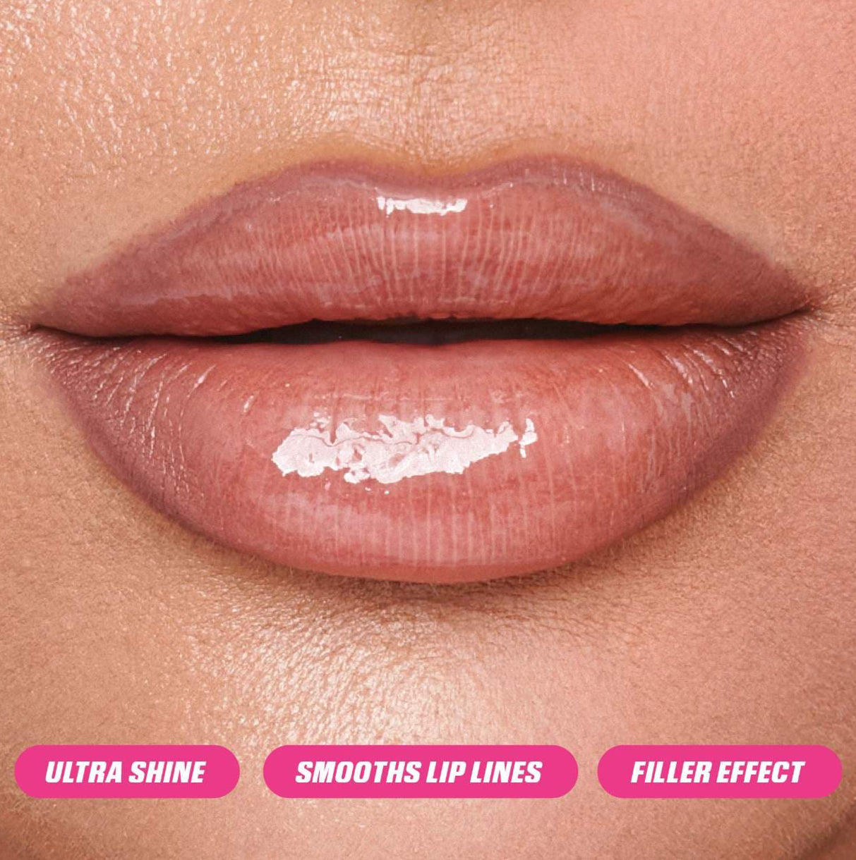 HUDA BEAUTY
Faux Filler Shiny Non-Sticky Lip Gloss Tono- UUU-BABY