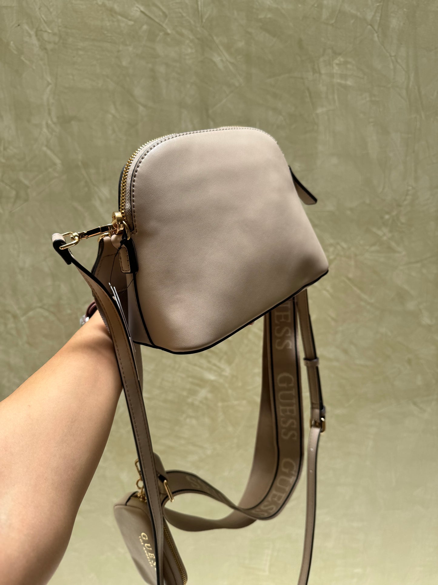 Crossbody Guess beige doble strap