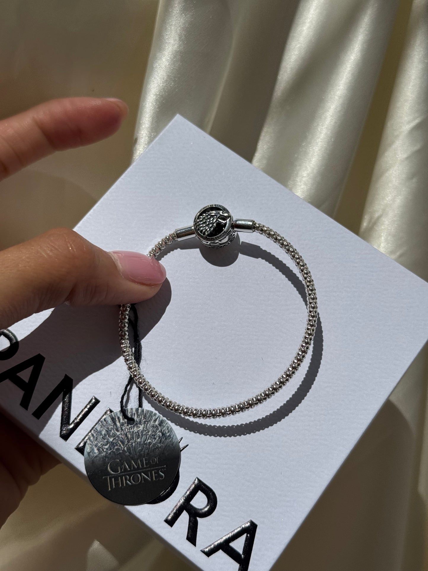 PANDORA Game of Thrones House Sigil Clasp Pandora Moments Studded Chain Bracelet 17cm