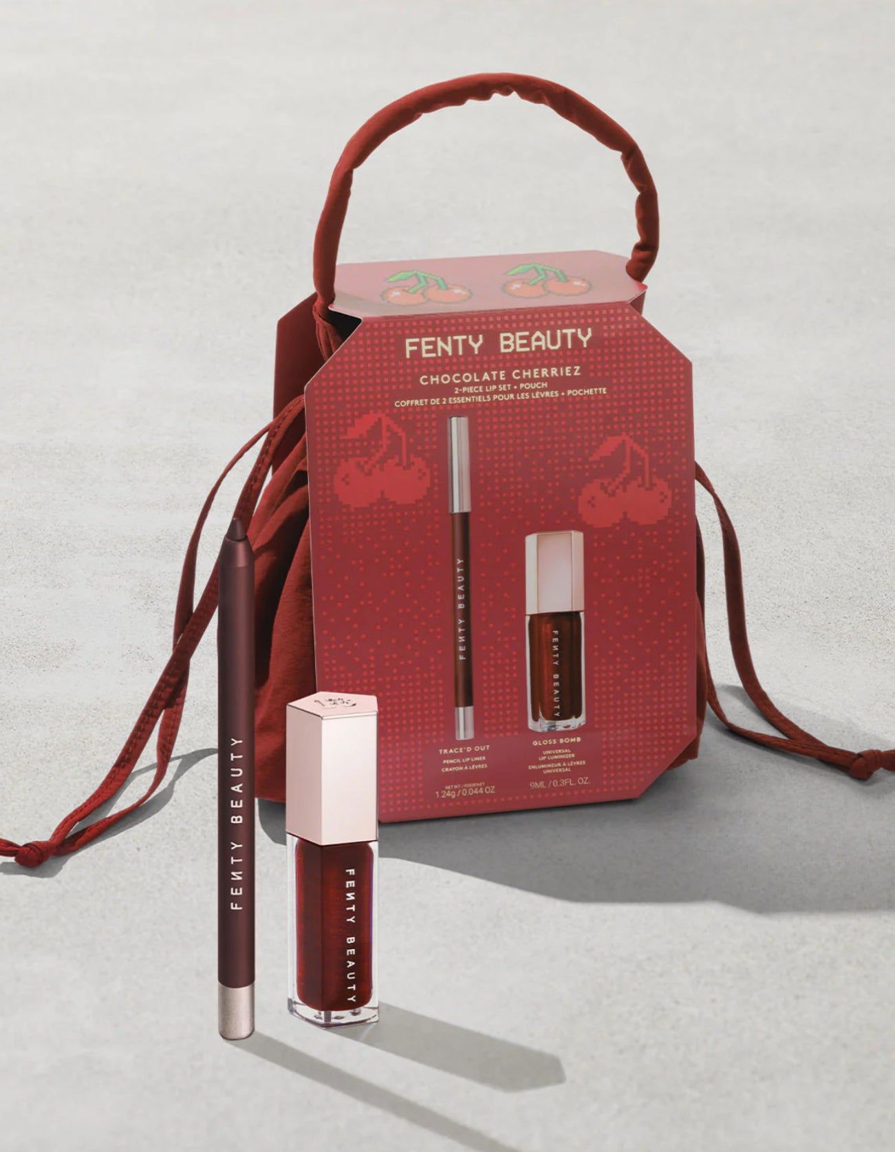 CHOCOLATE CHERRIEZ 2-PIECE LIP SET + POUCH