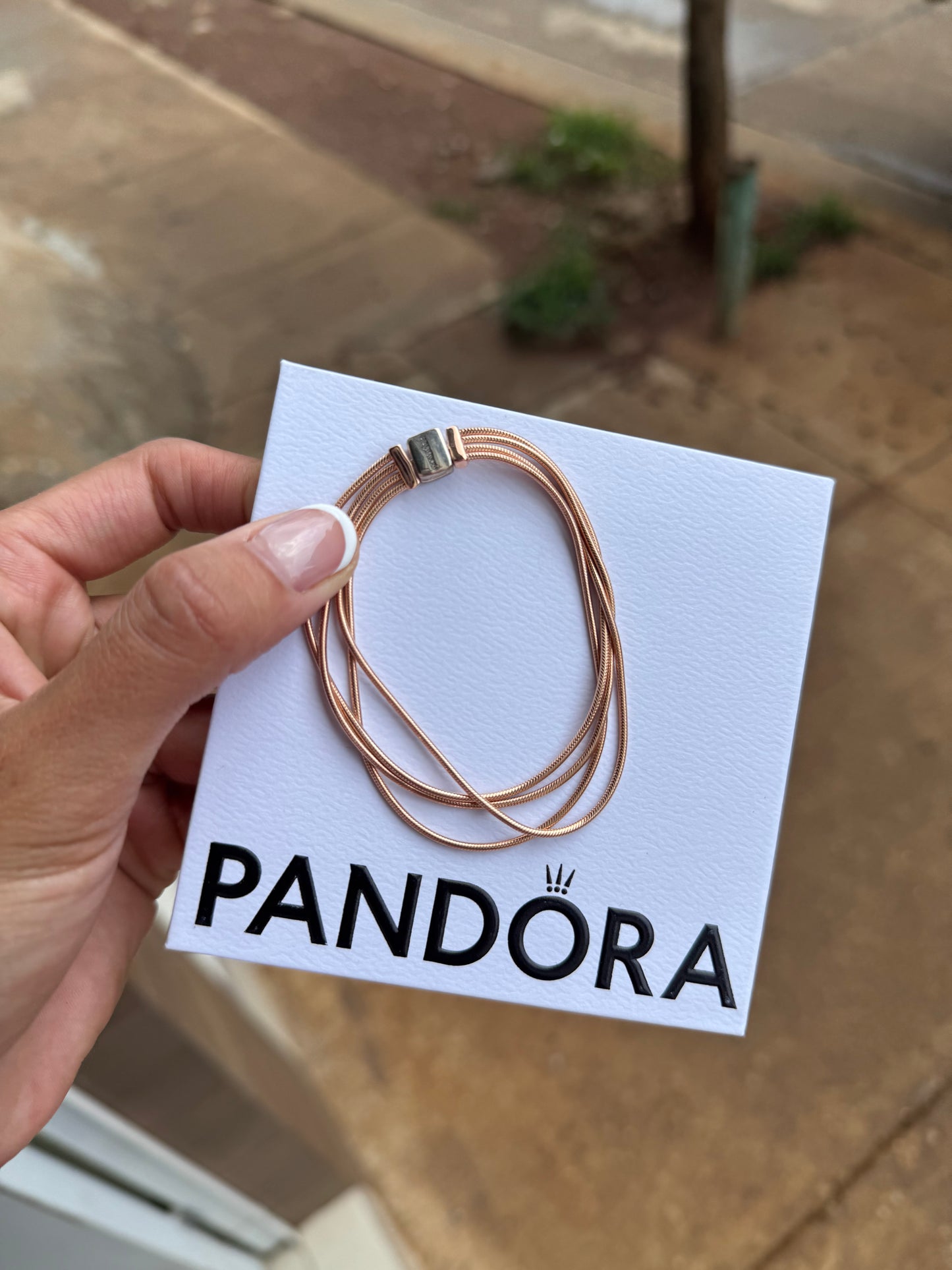 Brazalete Multicadena Oro Rosa PANDORA 17cm