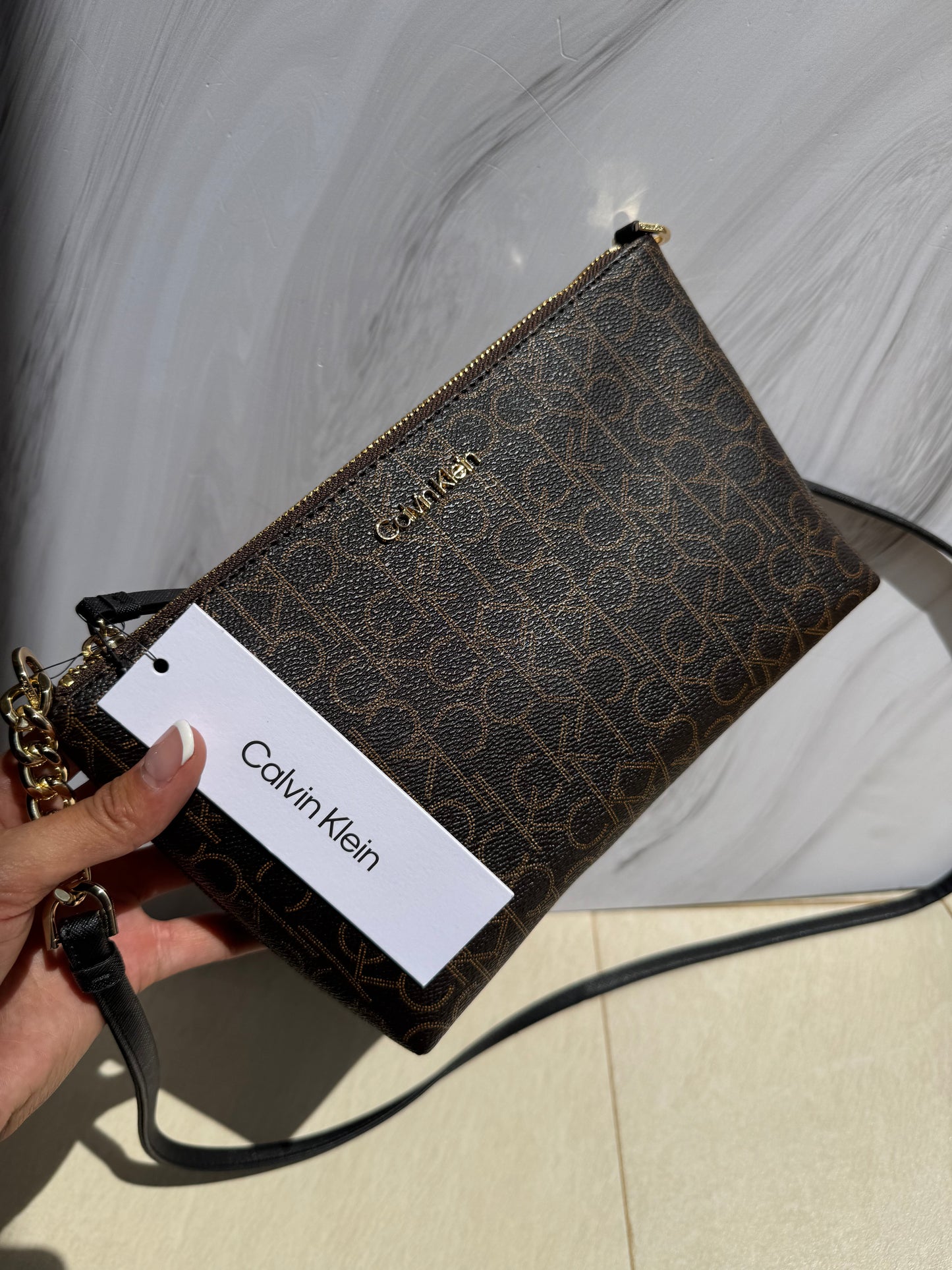 Crossbody Calvin Klein Cafe con Logo
