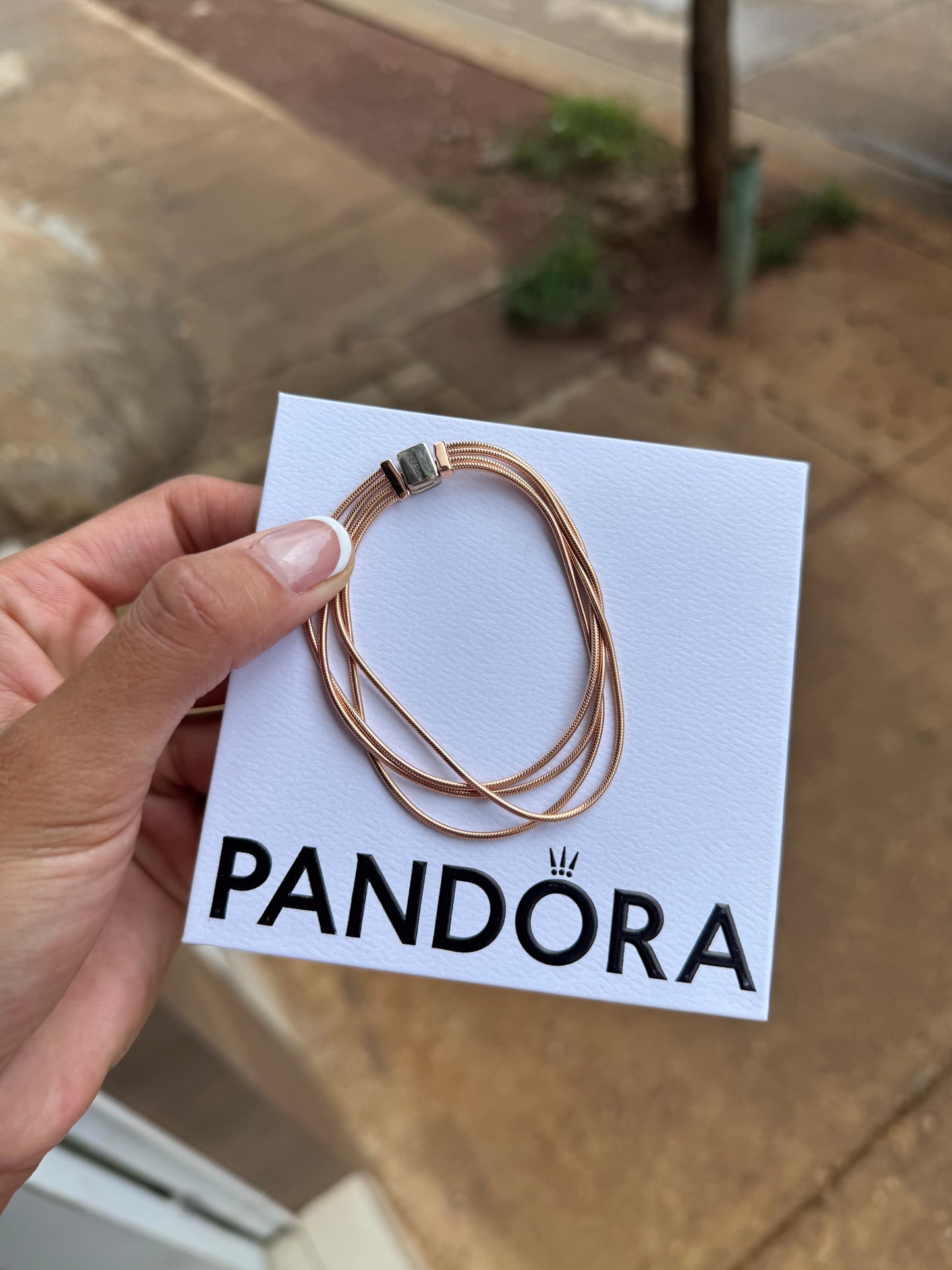 Brazalete Multicadena Oro Rosa PANDORA 17cm