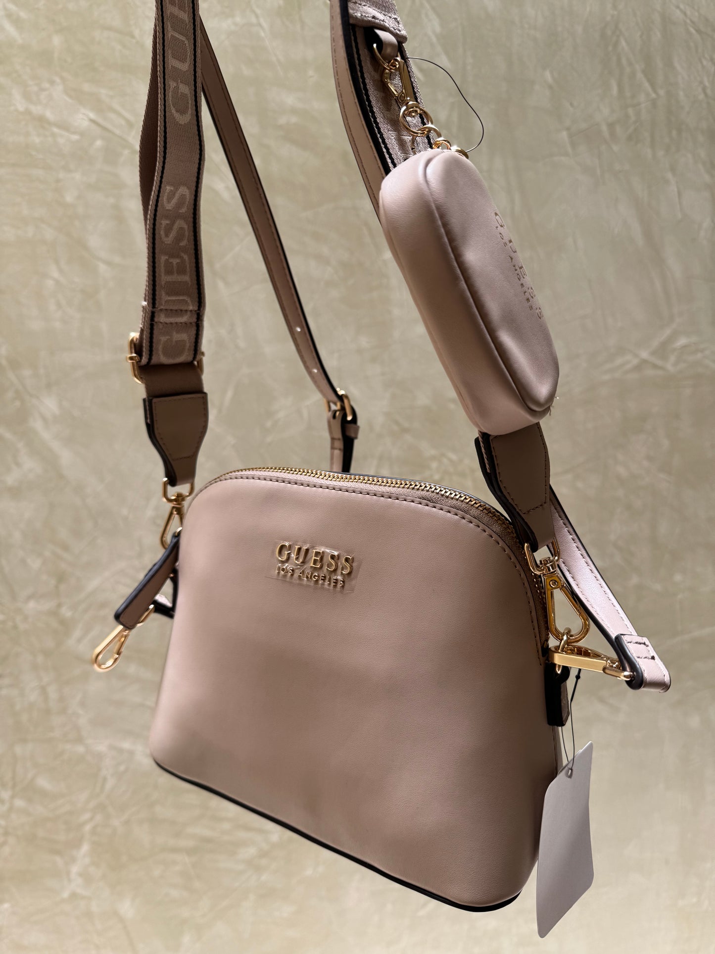 Crossbody Guess beige doble strap
