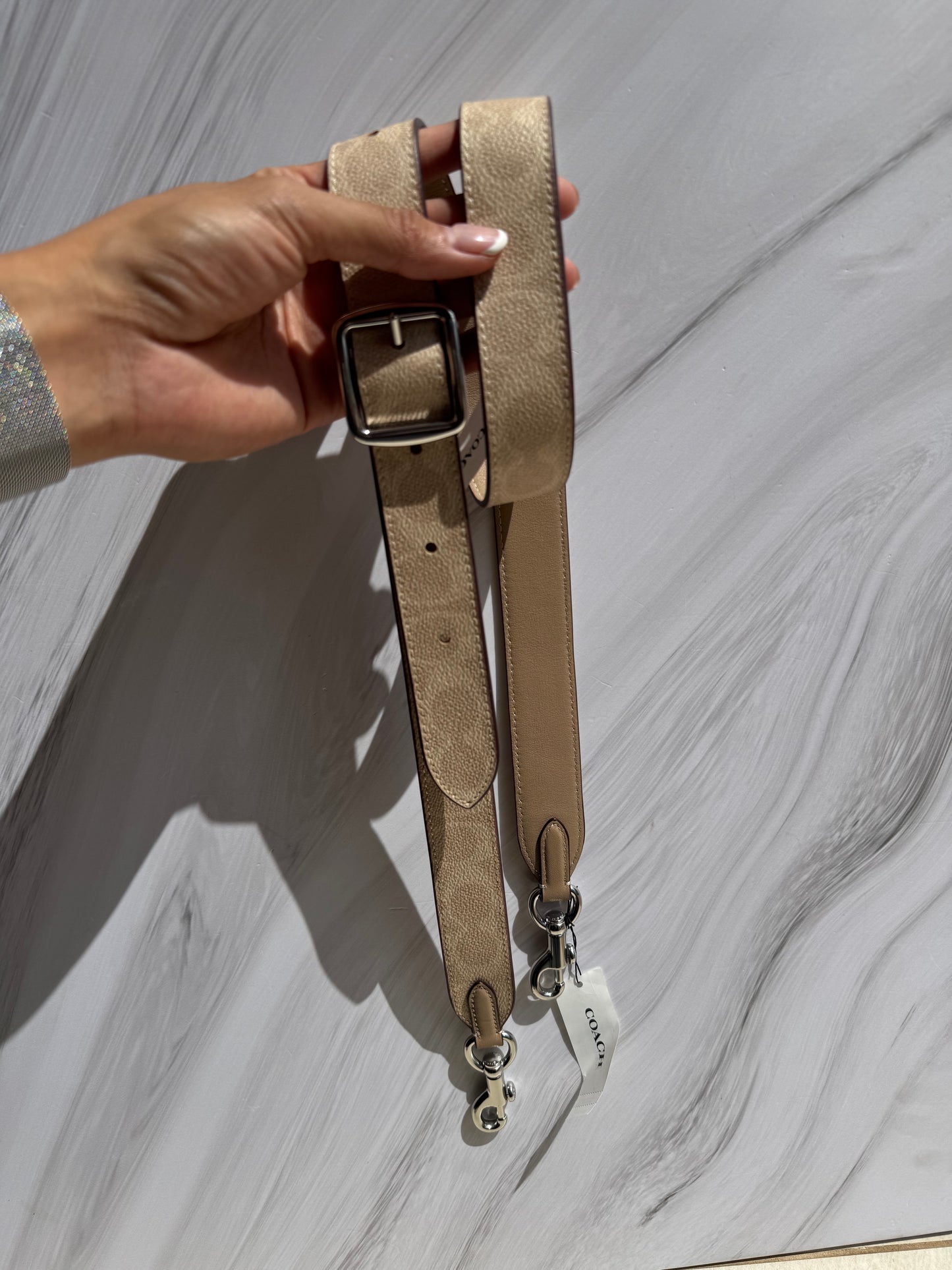 Strap Coach Beige con Logo