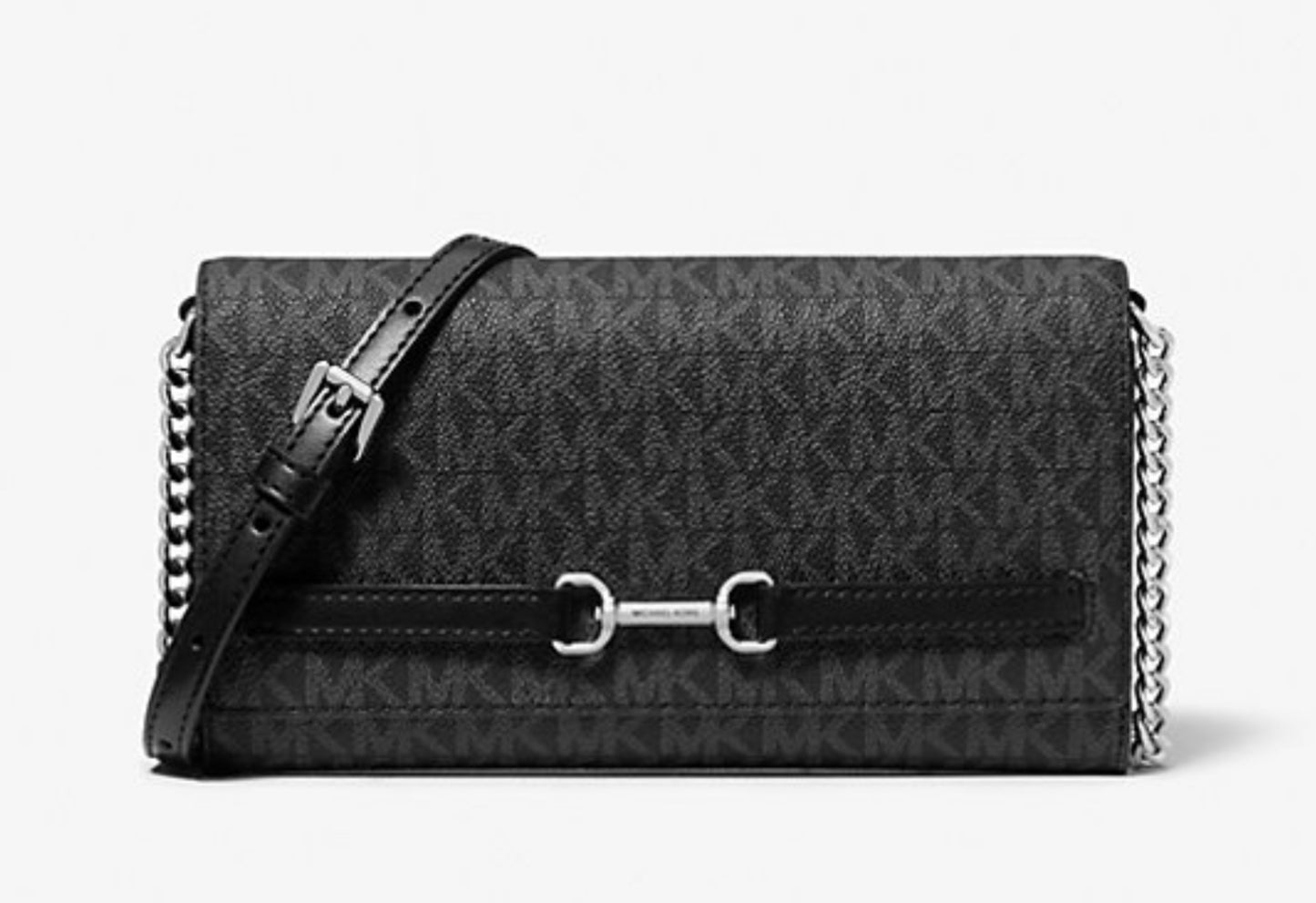 MICHAEL KORS OUTLET Carson Large Signature Logo Convertible Crossbody Bag NEGRA