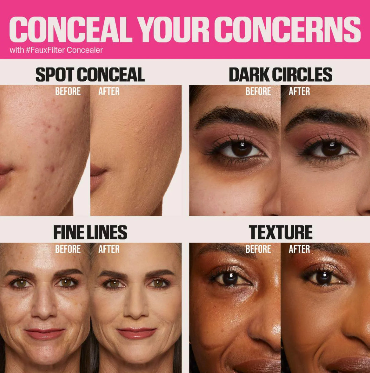 HUDA BEAUTY
#FauxFilter Matte Buildable Coverage Waterproof Concealer Tono- 2.1N Meringue