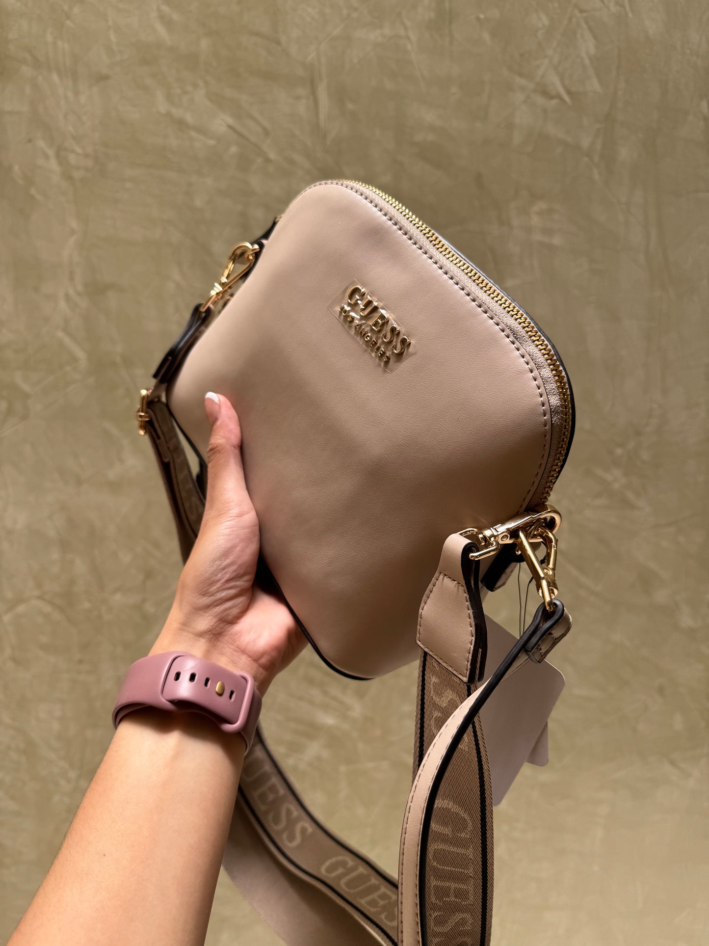 Crossbody Guess beige doble strap