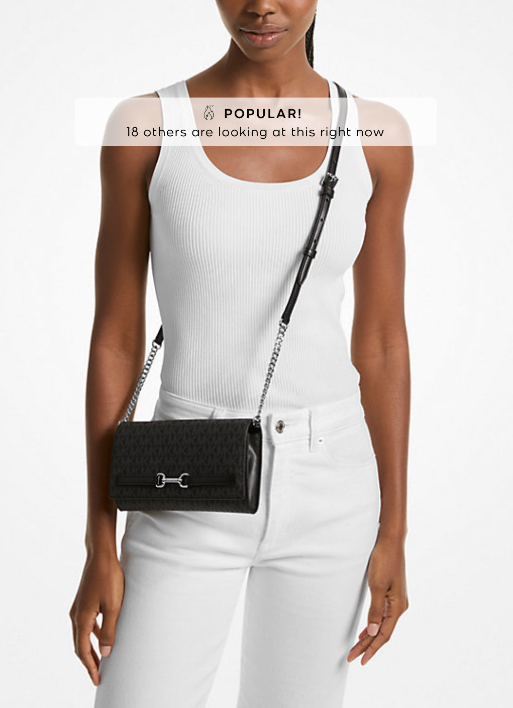 MICHAEL KORS OUTLET Carson Large Signature Logo Convertible Crossbody Bag NEGRA