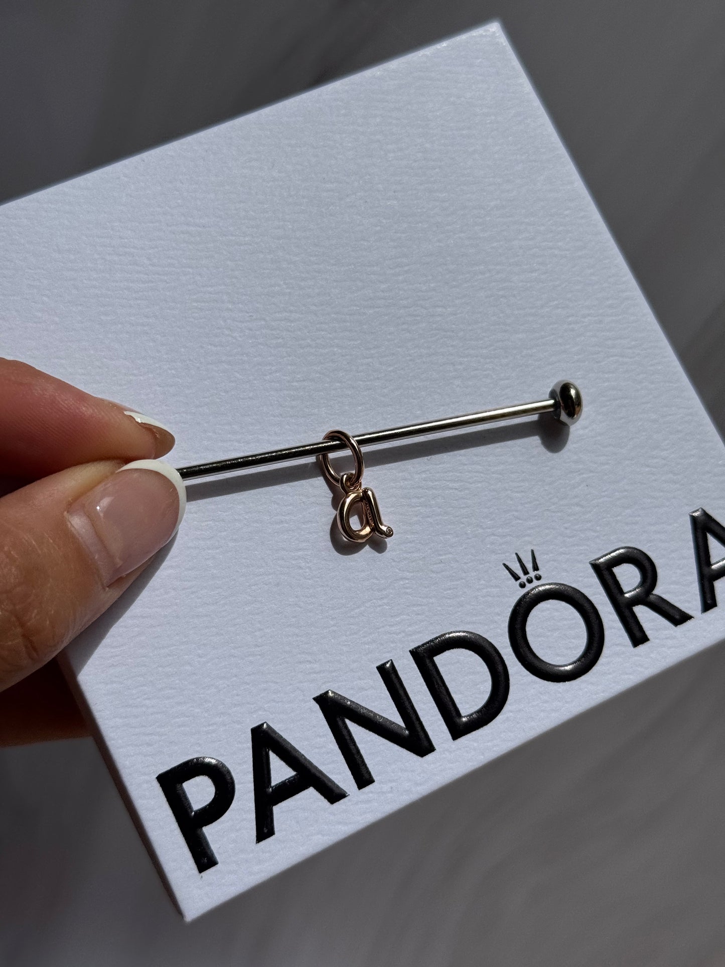 Letter A Script Alphabet Dangle Charm