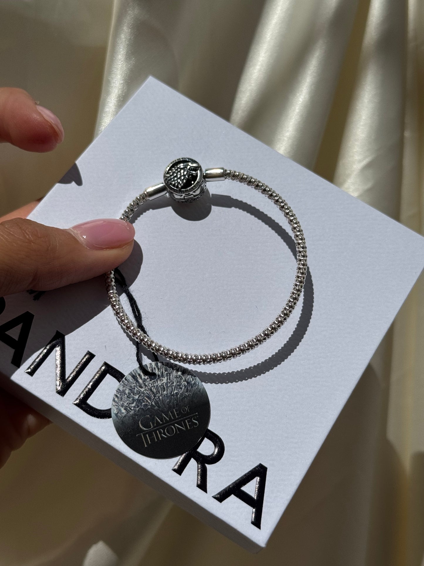 PANDORA Game of Thrones House Sigil Clasp Pandora Moments Studded Chain Bracelet 17cm