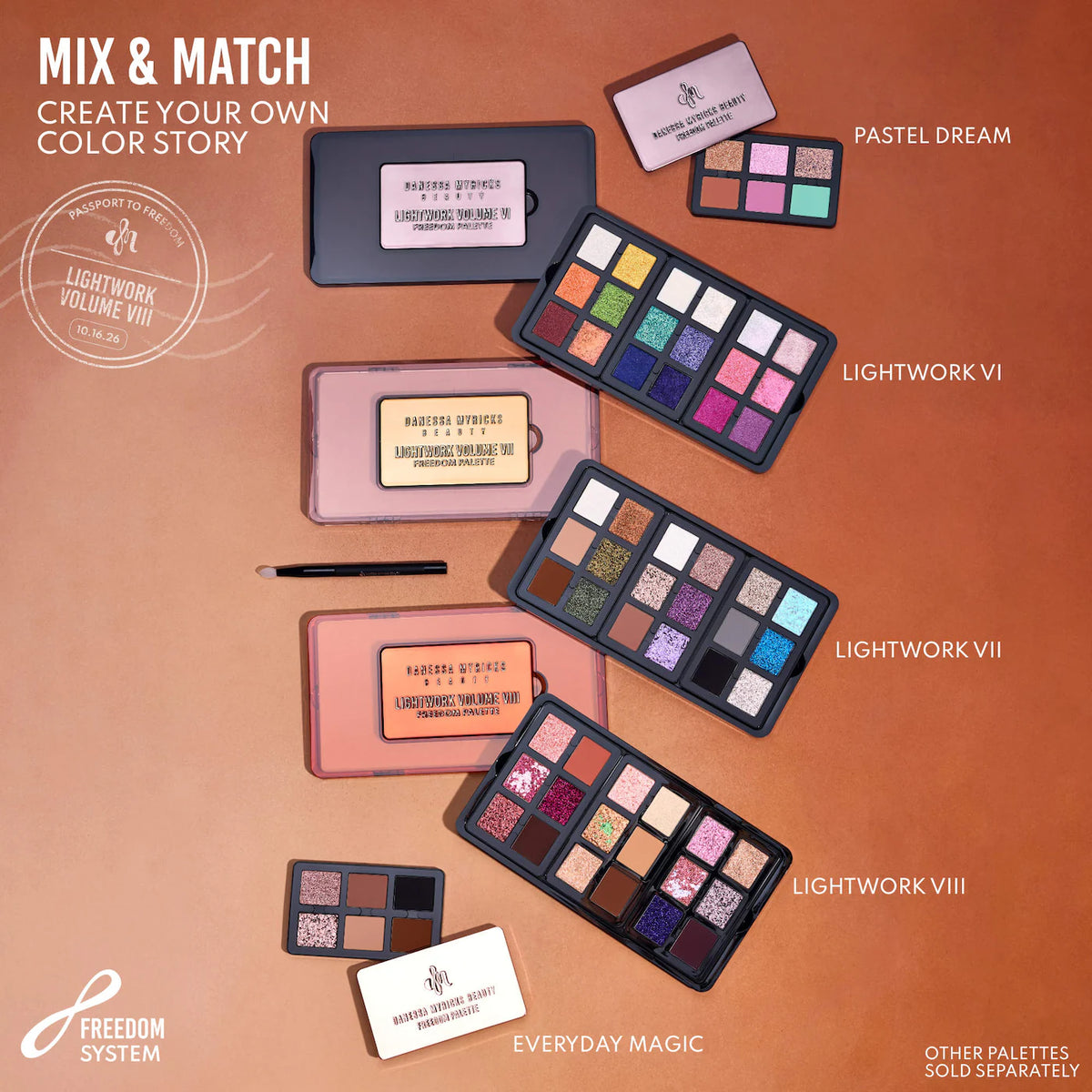 PREVENTA SEPHORA SALE- Danessa Myricks Beauty LIGHTWORK VIII Freedom Makeup Palette: Magnetic, Customizable, Stackable Palette for Eyes & Face