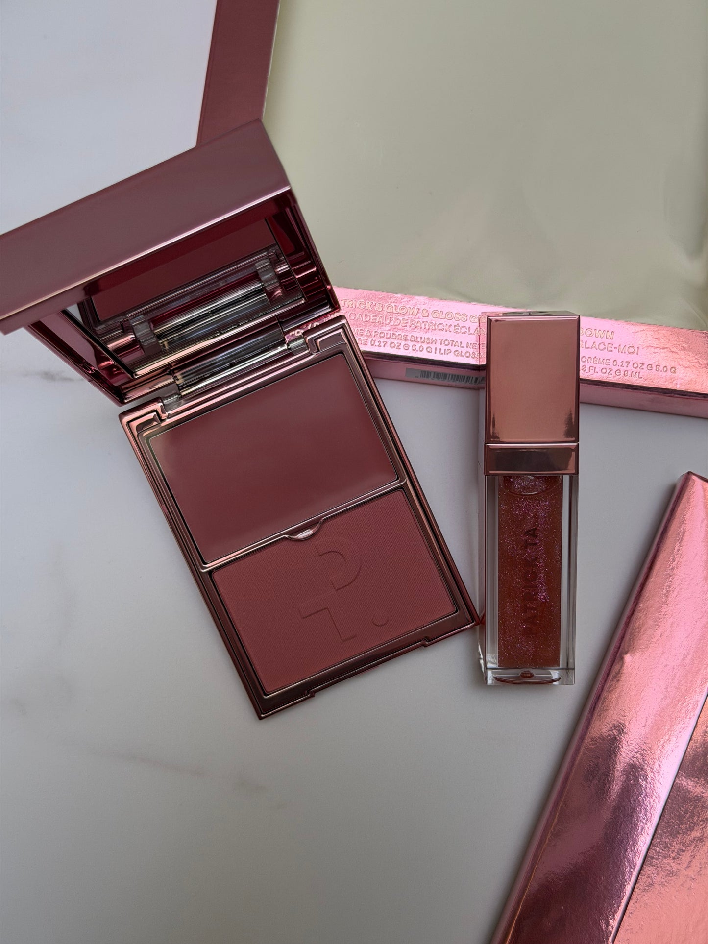 PATRICK TA Patrick's Glow and Gloss Set: Major Headlines Blush Duo and Lip Gloss Makeup Gift Set- WARM ME UP