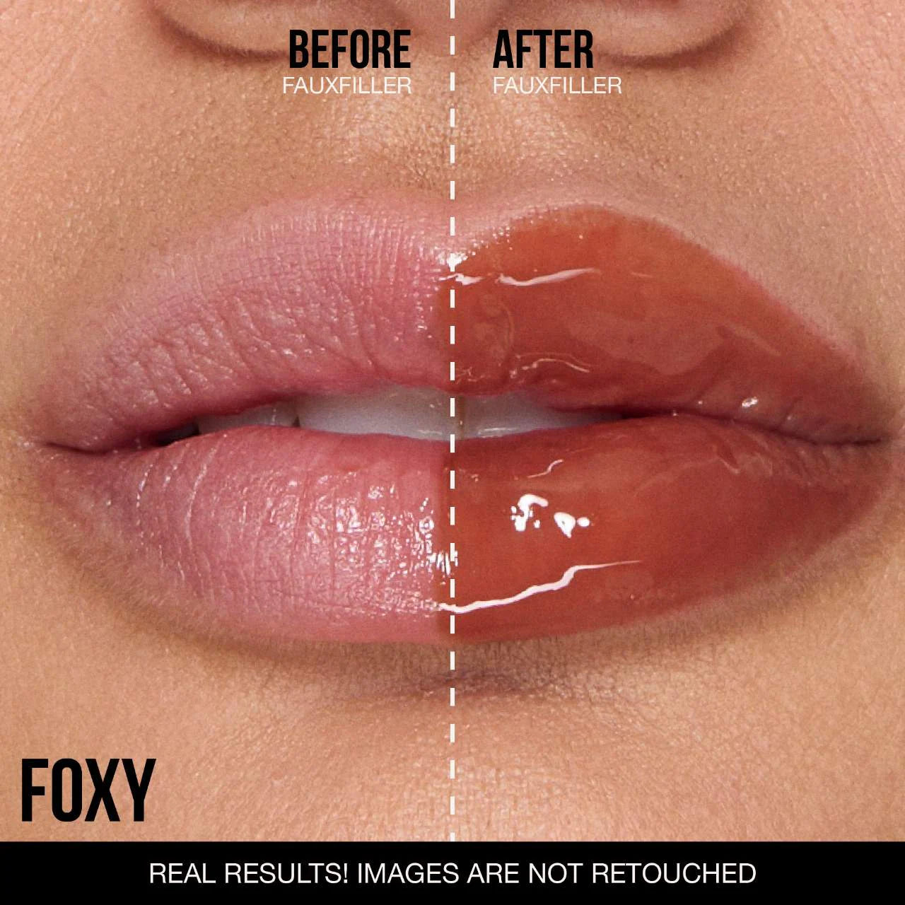 HUDA BEAUTY Faux Filler Shiny Non-Sticky Lip Gloss Tono- FOXY