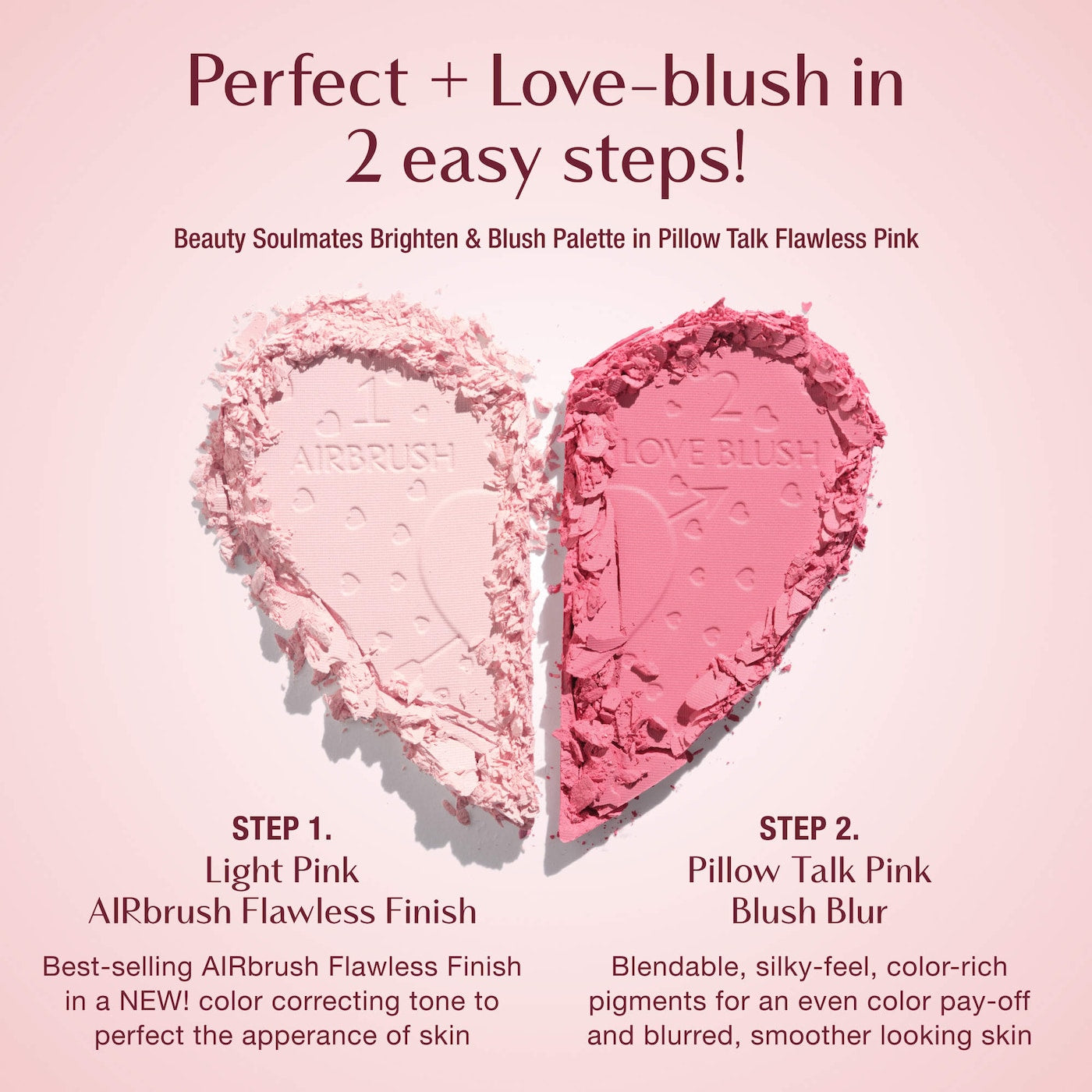Charlotte Tilbury- Pillow Talk Beauty Soulmates Airbrush Flawless Finish Brightening and Blush Powder Palette