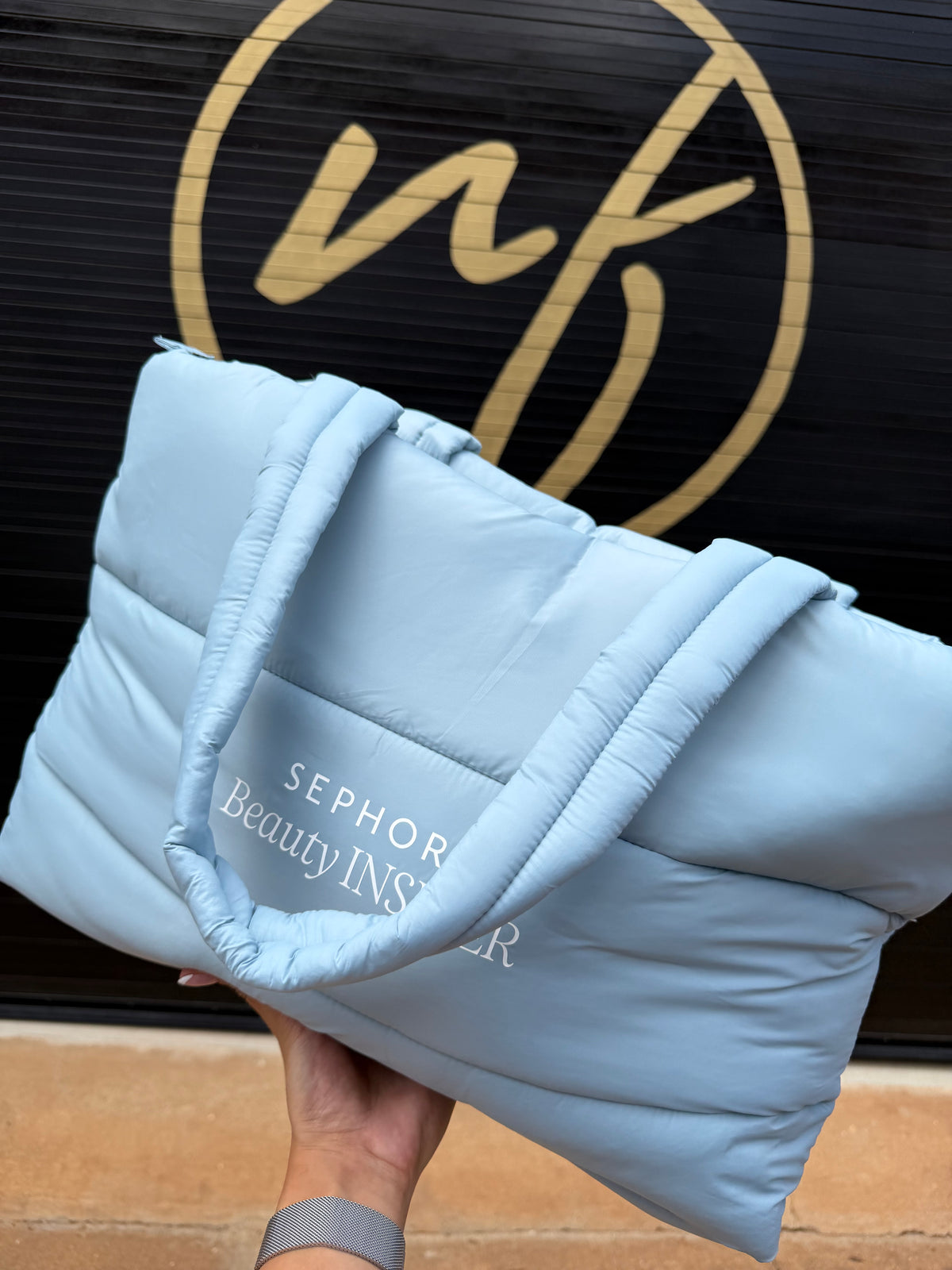 Puffy Tote Bag Sephora baby blue