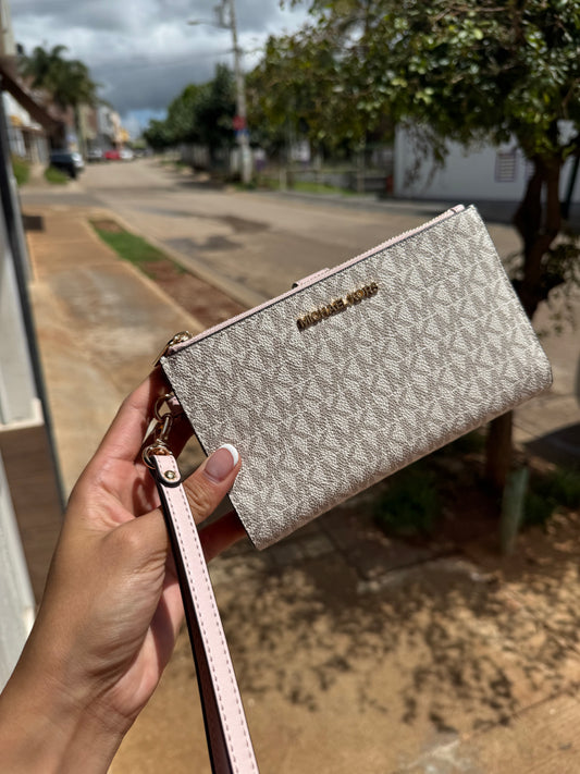 Phone Wallet Michael Kors Beige con Rosa