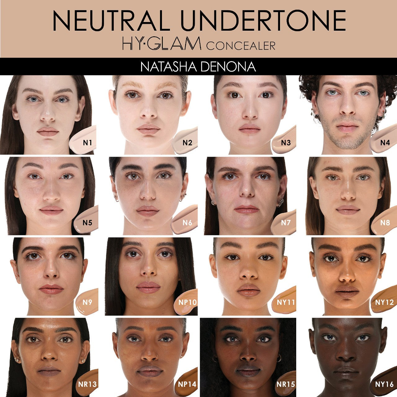 NATASHA DENONA Hy-Glam Brightening & Hydrating Medium to Full Coverage Crease Proof Serum Concealer