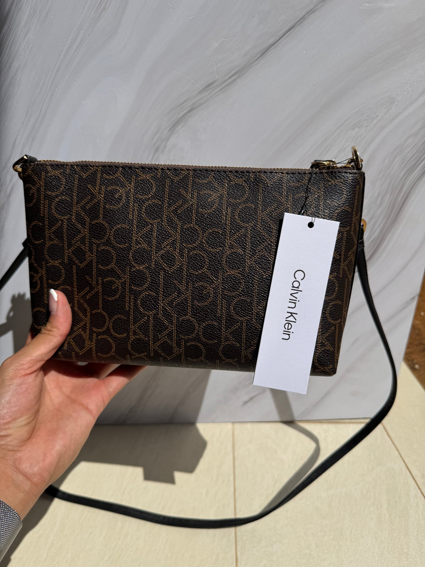 Crossbody Calvin Klein Cafe con Logo