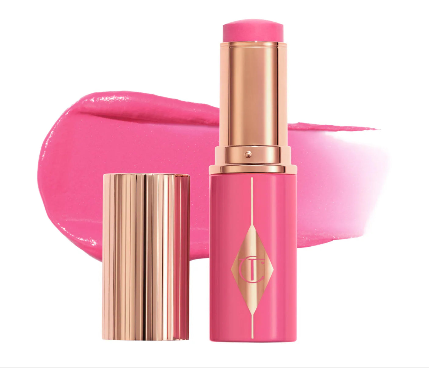 Charlotte Tilbury Unreal Lip + Cheek Glow Blush Stick with Hyaluronic- PINK GLOW