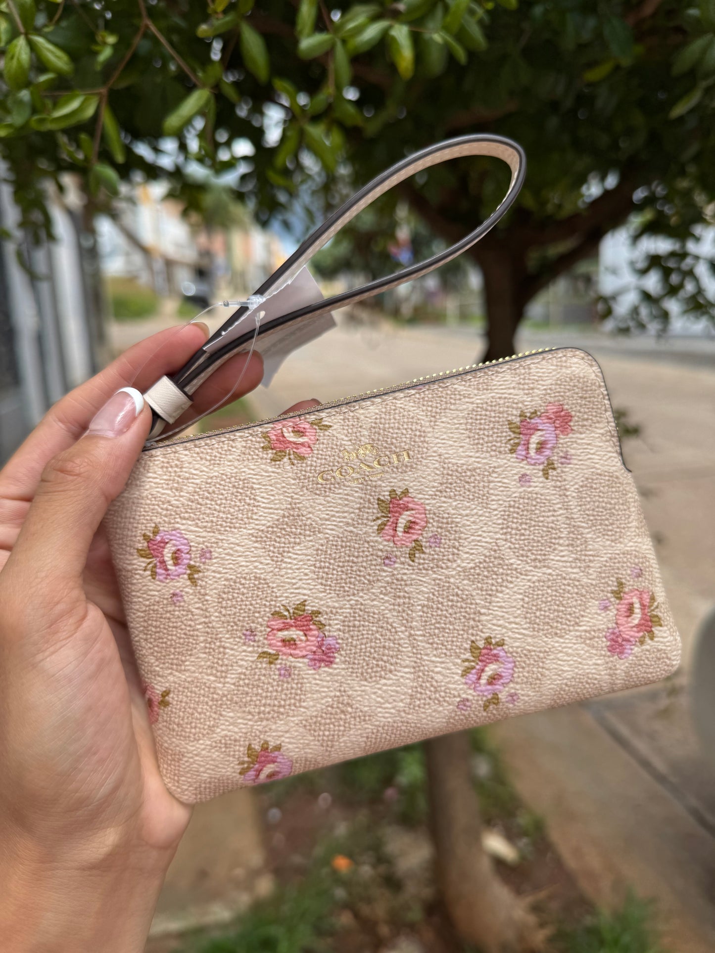 Muñequera Coach de Flores chica de un cierre