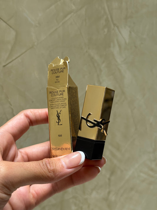 Mini Yves Saint Laurent Rouge Pur Couture Caring Satin Lipstick with Ceramides Tono- Nu Muse