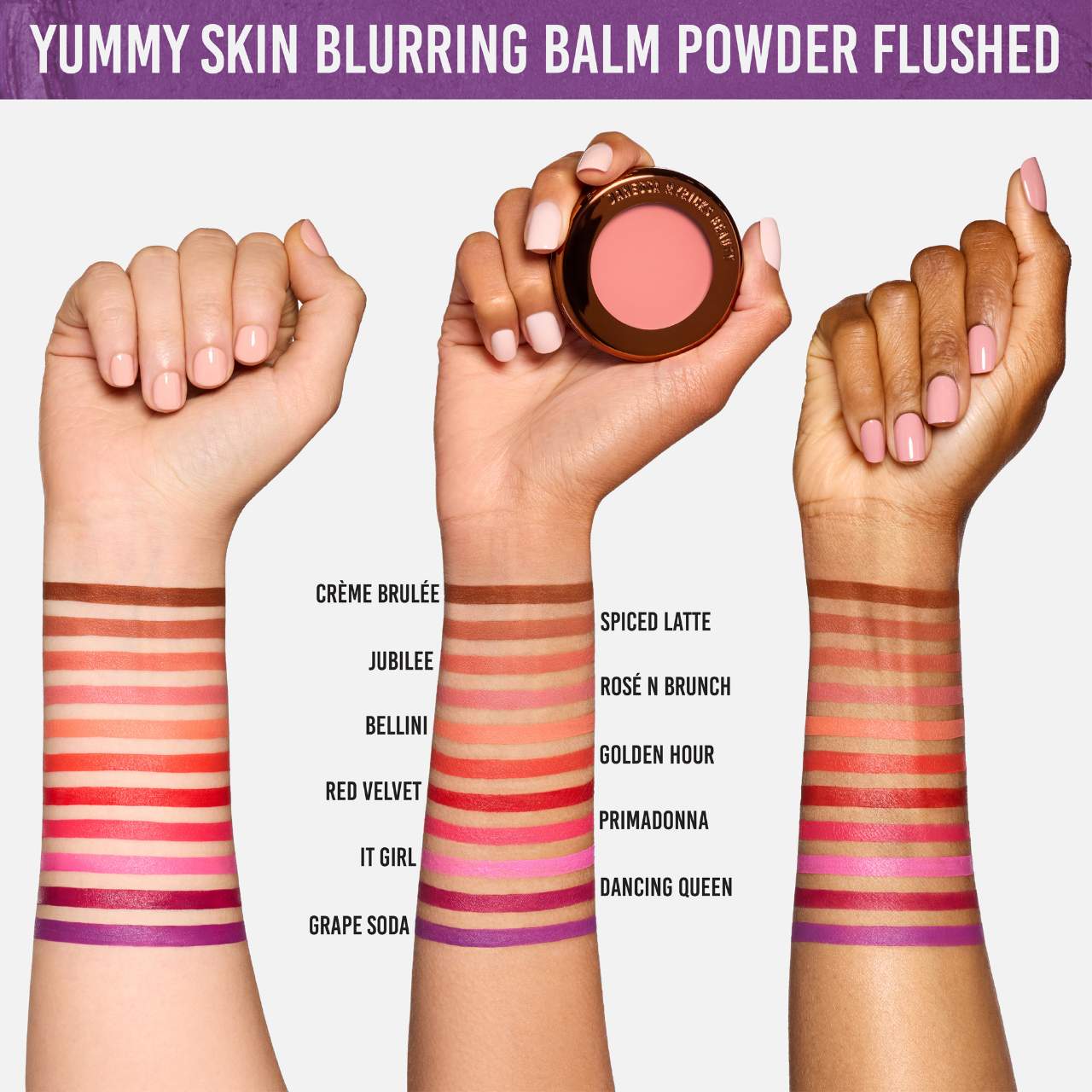 Mini Danessa Myricks Beauty Yummy Skin Blurring Balm Powder Flushed - Matte Color for Cheek & Lipi Tono- ROSÉ N BRUNCH