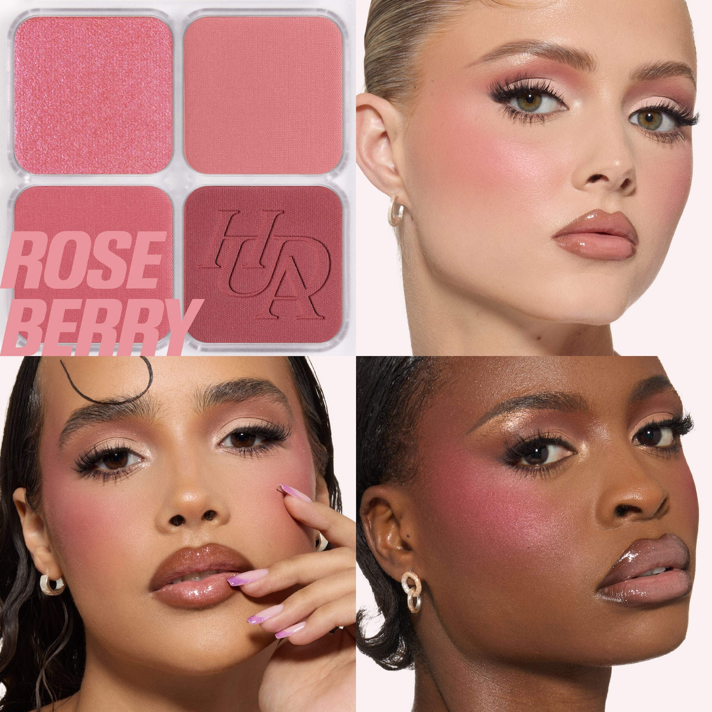 HUDA BEAUTY Blush Filter Blurring Blushlighters Palette- ROSE BERRY