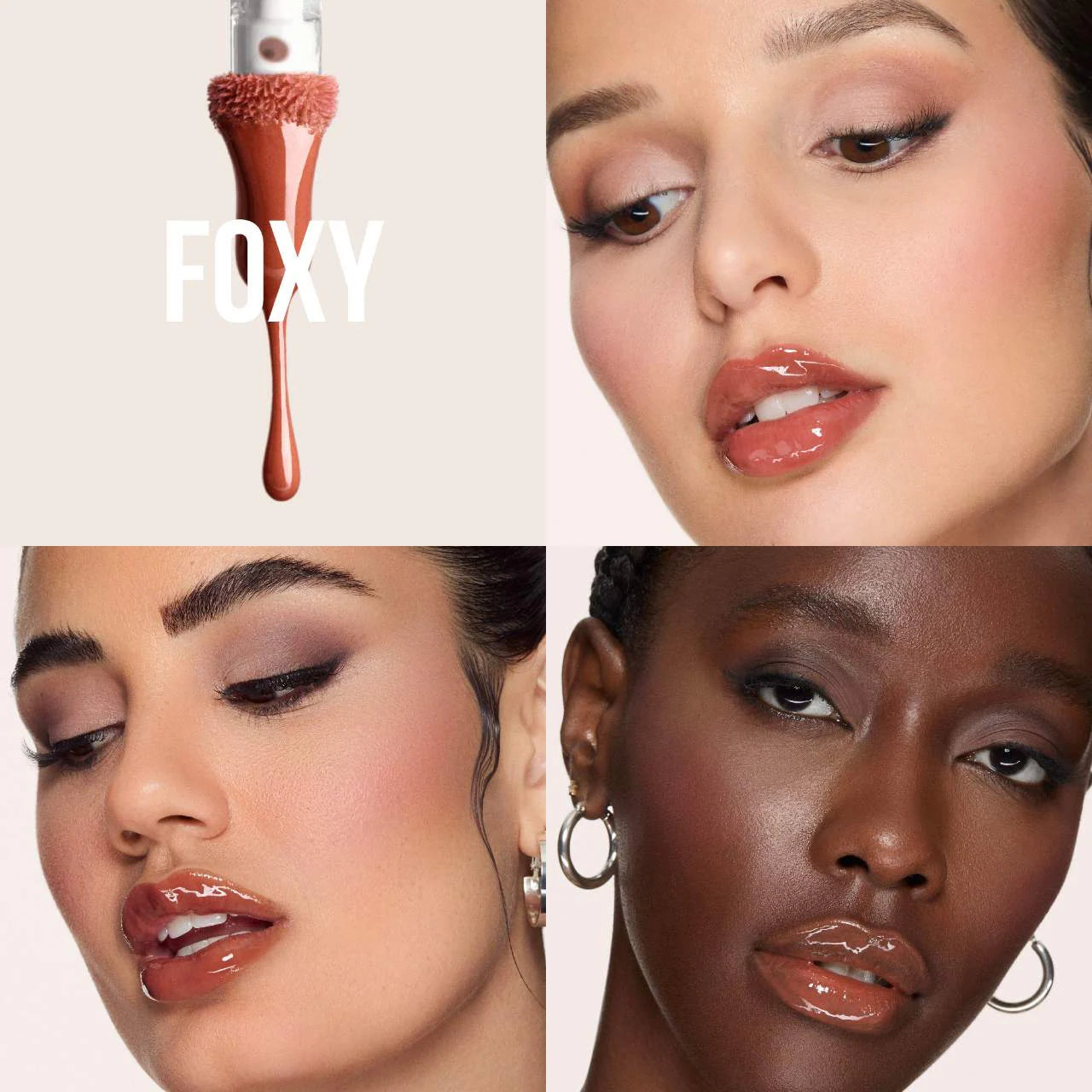 HUDA BEAUTY Faux Filler Shiny Non-Sticky Lip Gloss Tono- FOXY