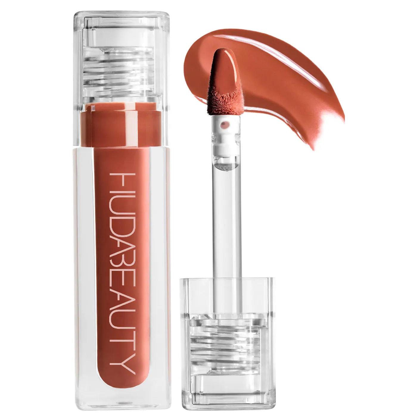 HUDA BEAUTY Faux Filler Shiny Non-Sticky Lip Gloss Tono- FOXY