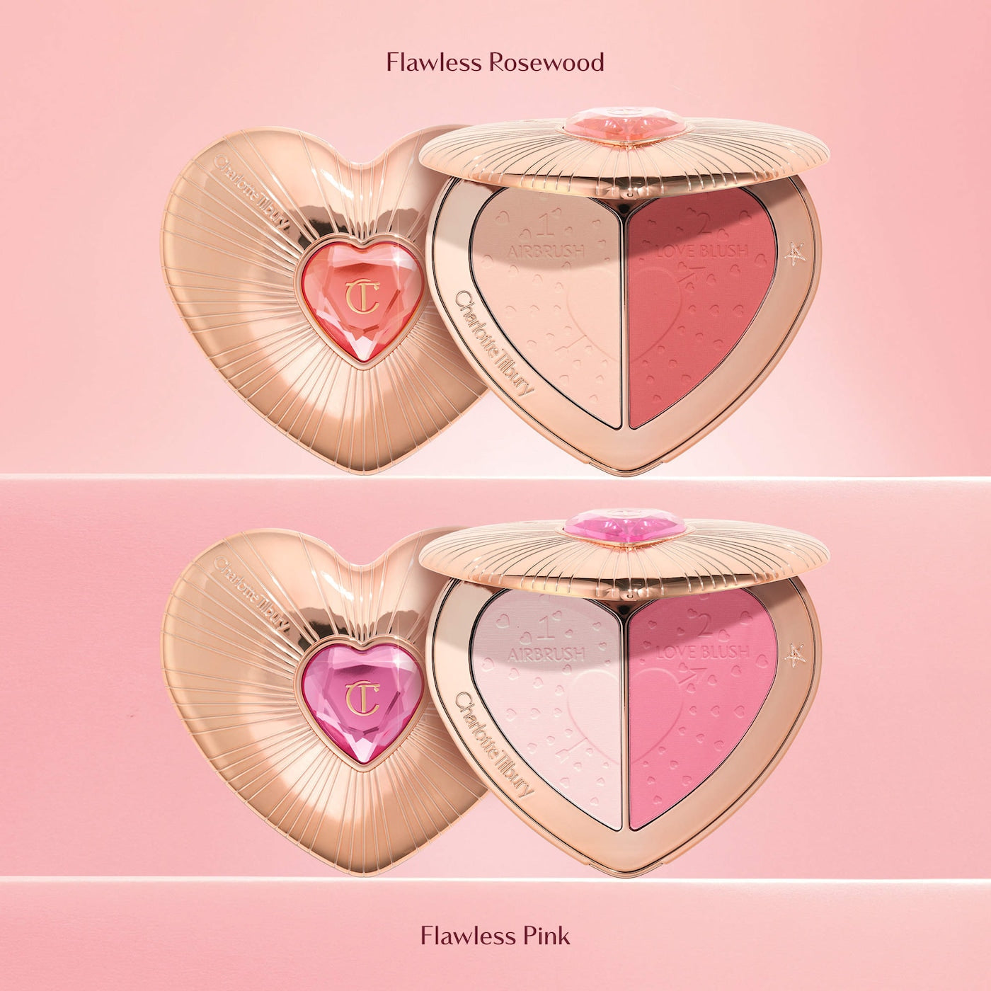 Charlotte Tilbury- Pillow Talk Beauty Soulmates Airbrush Flawless Finish Brightening and Blush Powder Palette
